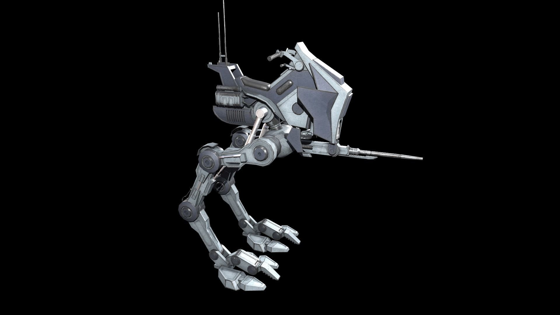 Sci fi Starwars Walker Low-poly 3D model_3