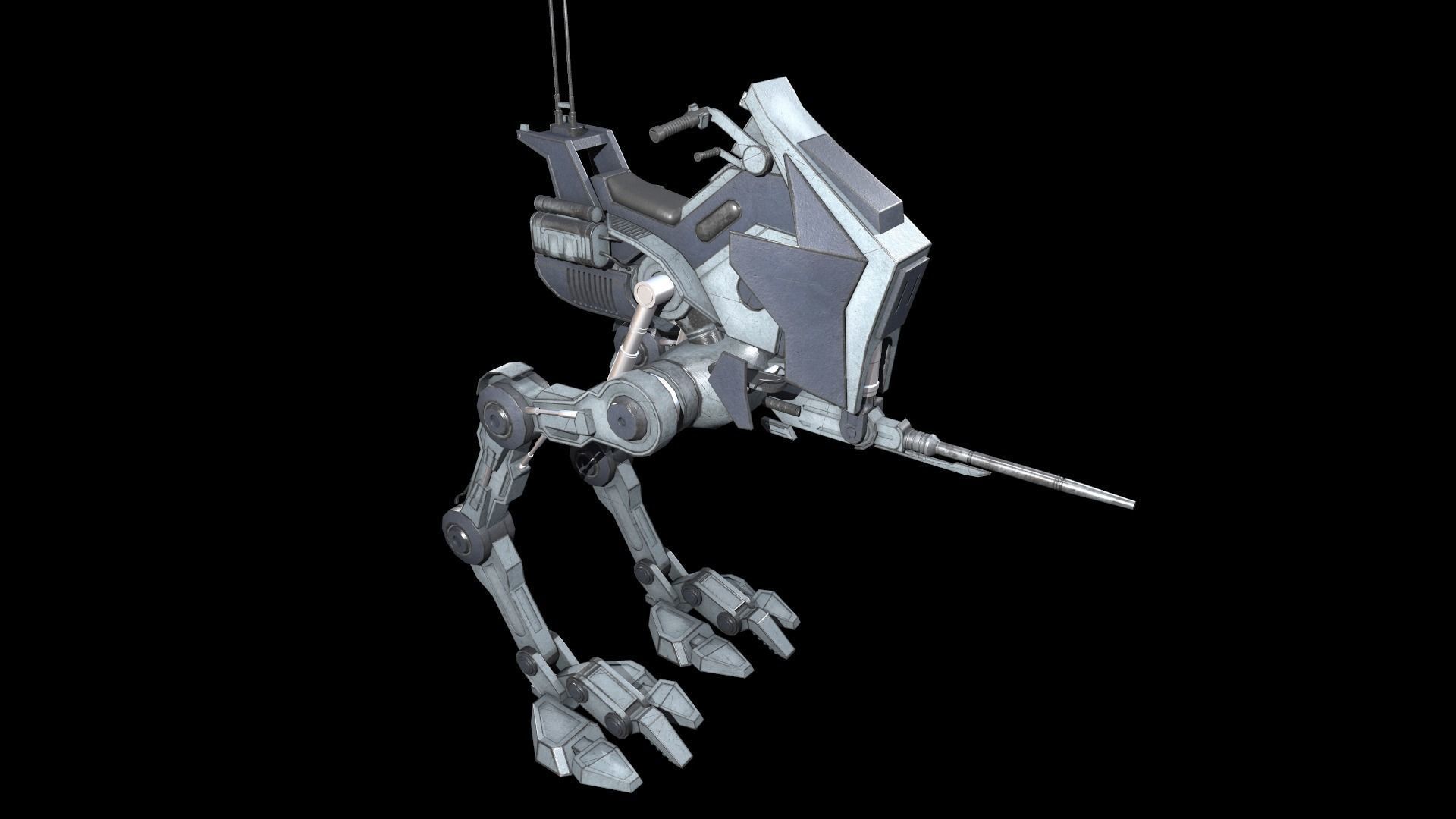 Sci fi Starwars Walker Low-poly 3D model_7