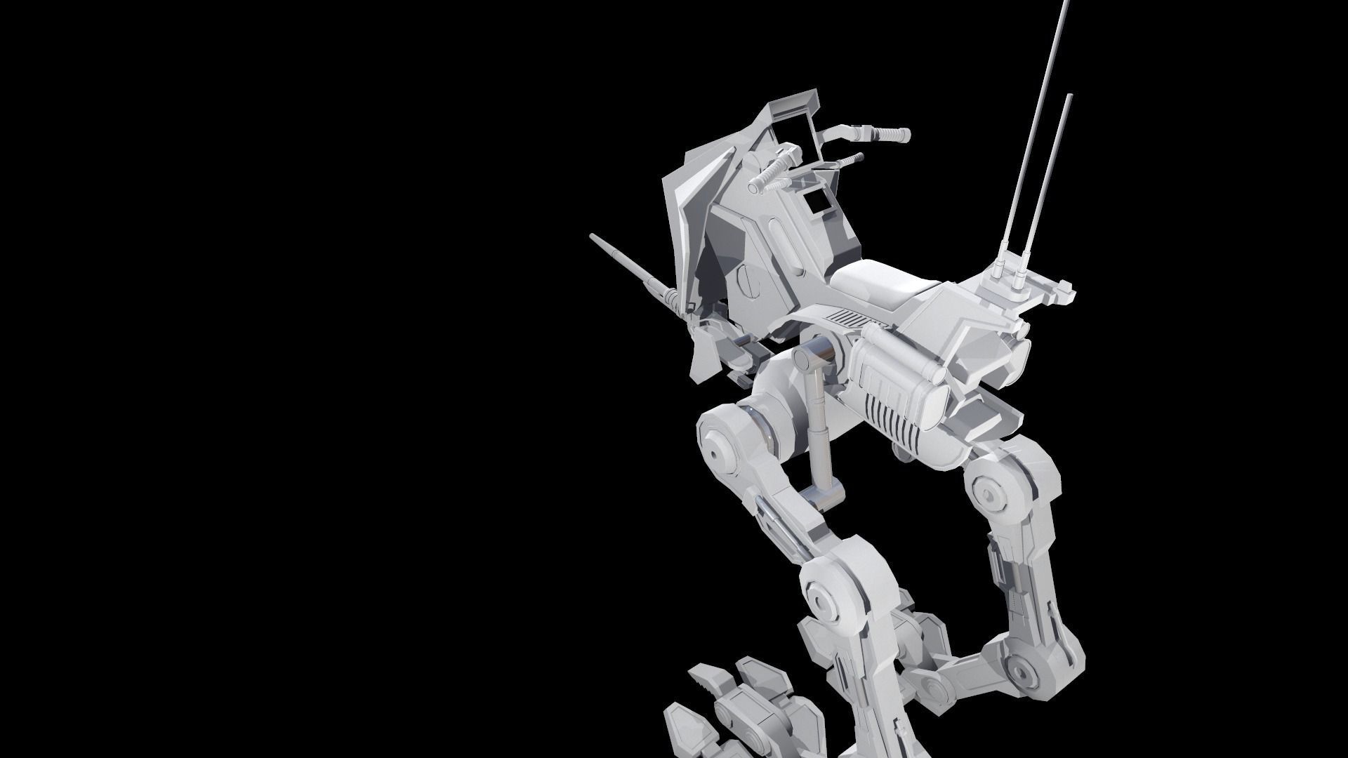 Sci fi Starwars Walker Low-poly 3D model_33