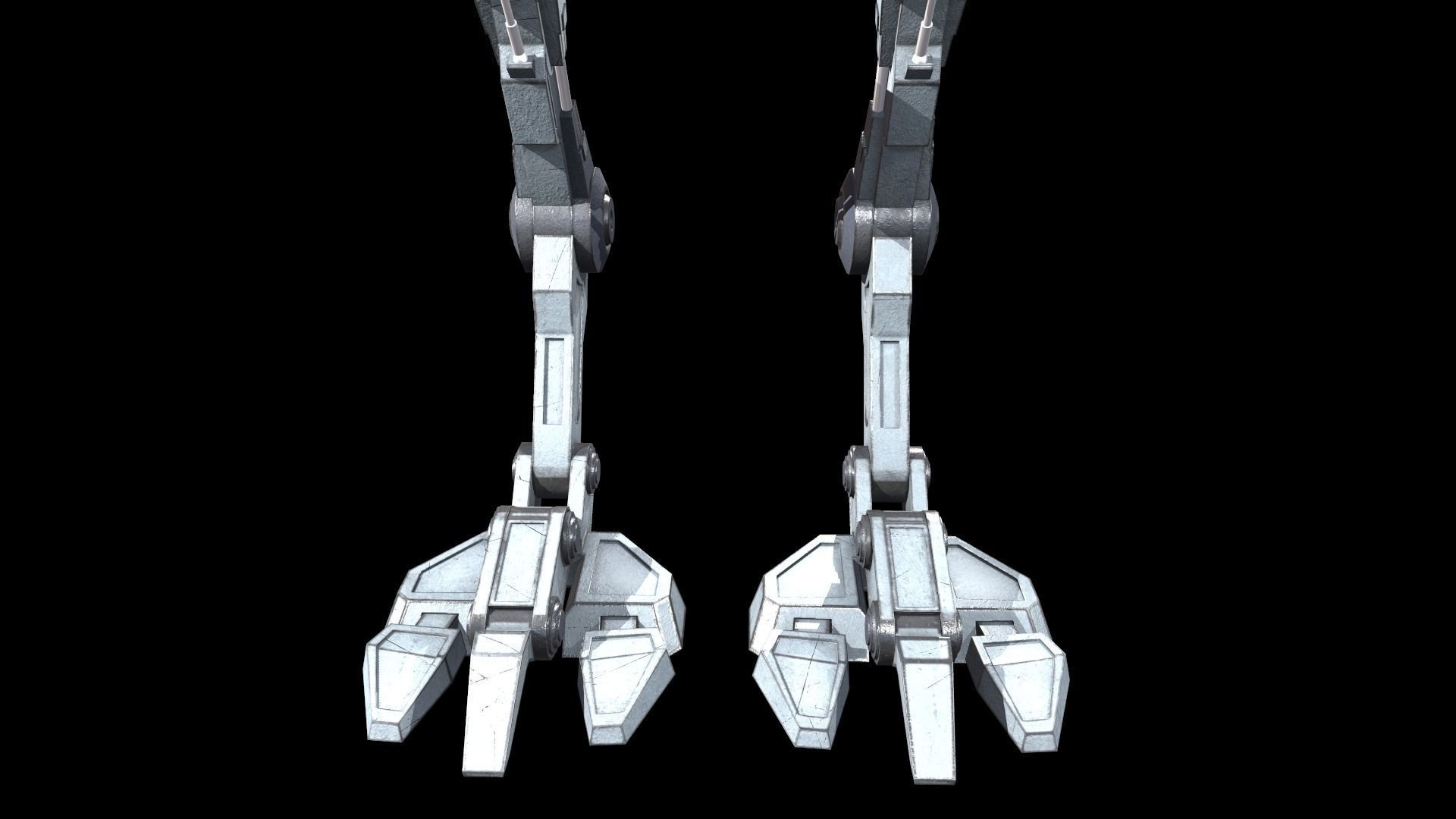 Sci fi Starwars Walker Low-poly 3D model_10