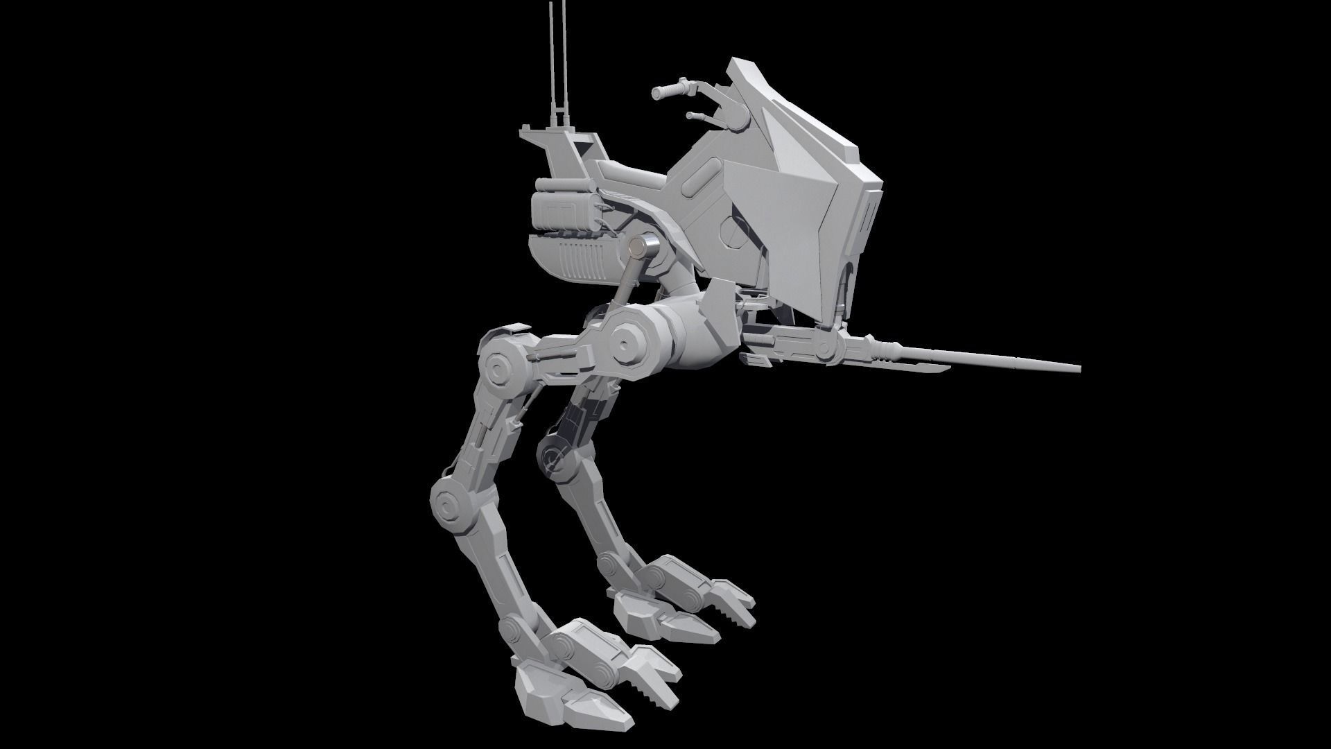 Sci fi Starwars Walker Low-poly 3D model_29