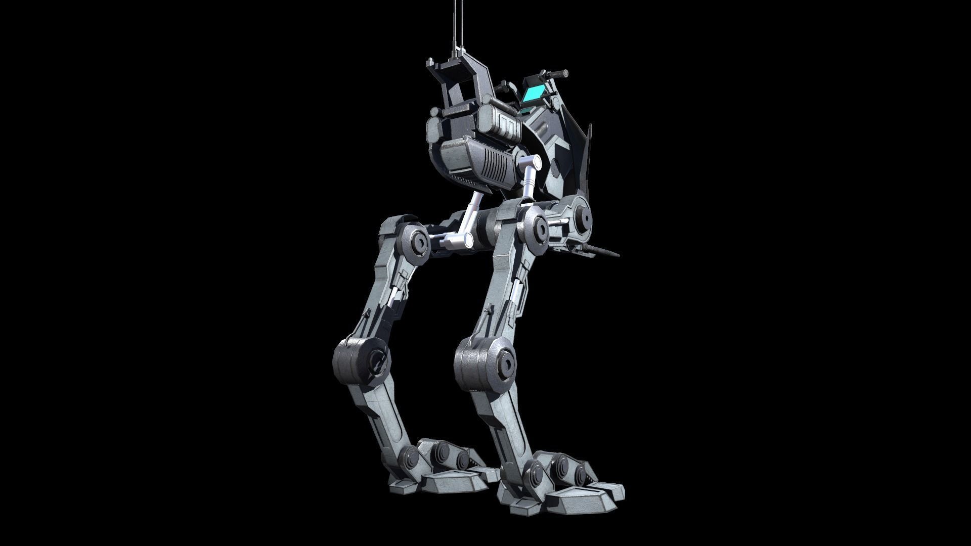 Sci fi Starwars Walker Low-poly 3D model_15