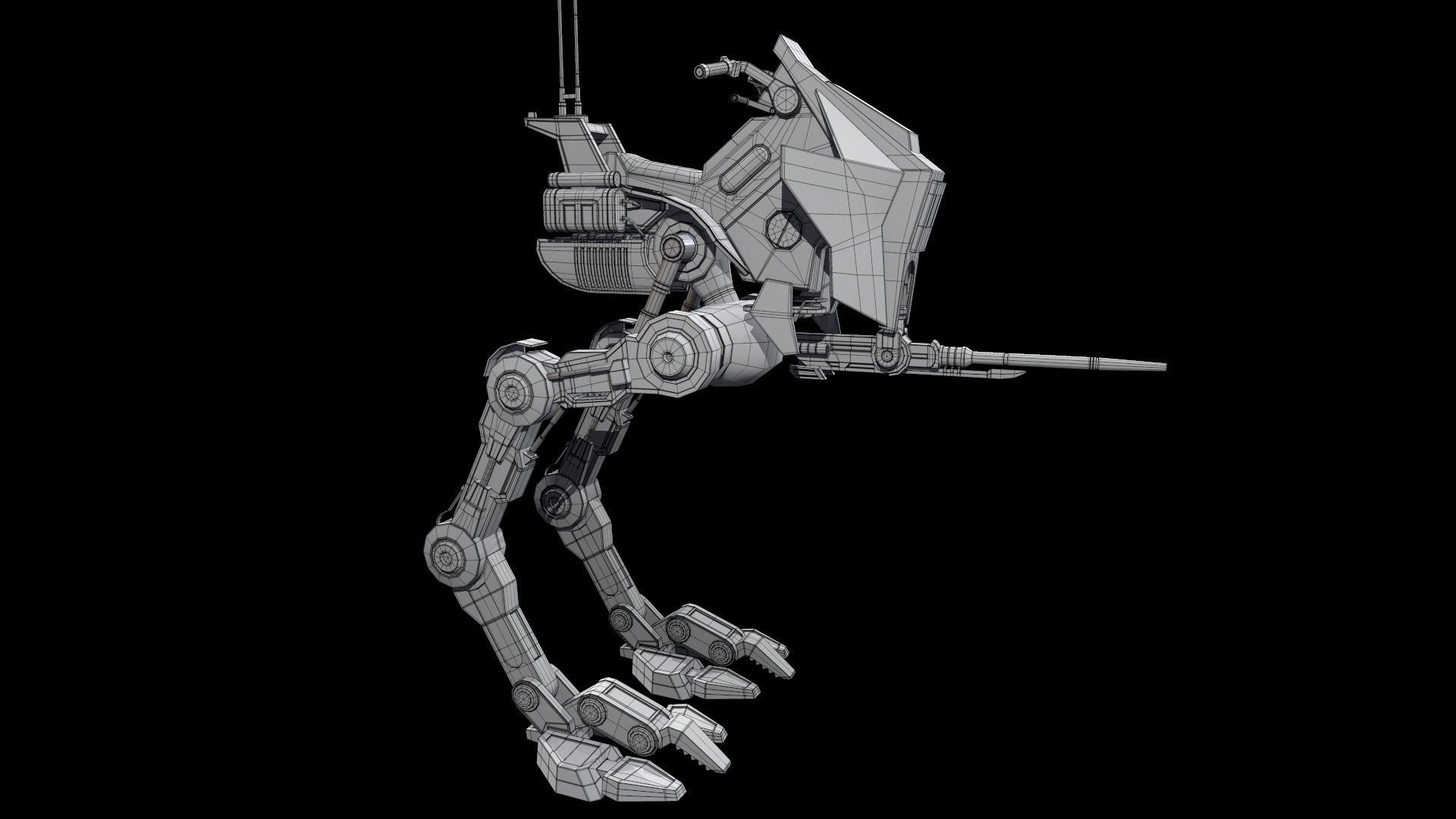 Sci fi Starwars Walker Low-poly 3D model_40