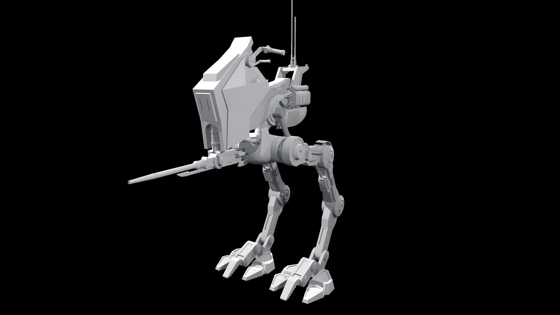 Sci fi Starwars Walker Low-poly 3D model_28