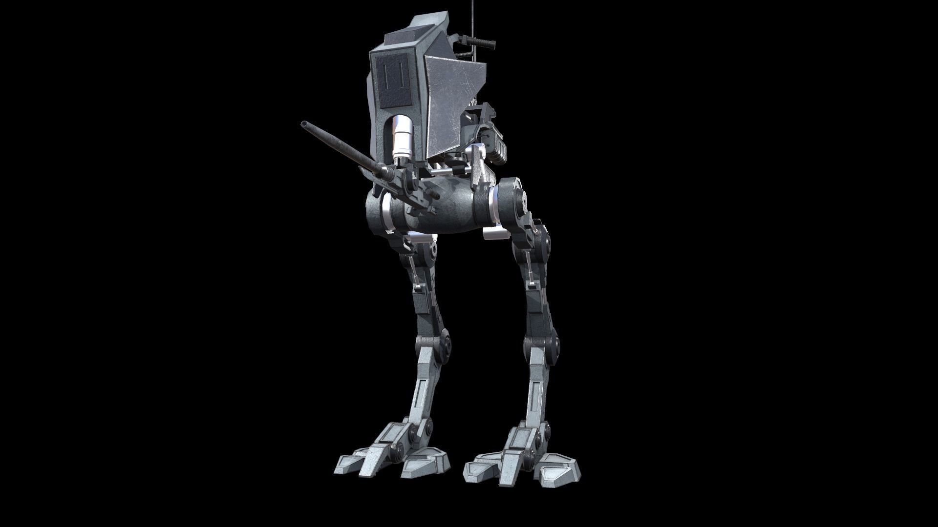 Sci fi Starwars Walker Low-poly 3D model_12