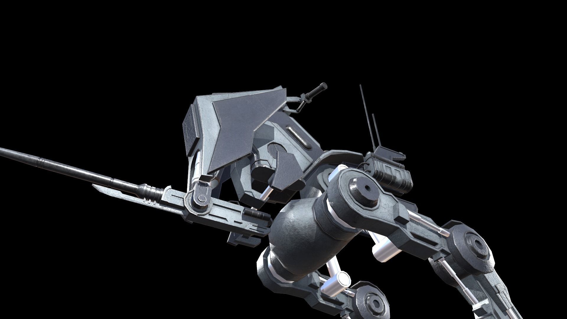 Sci fi Starwars Walker Low-poly 3D model_8