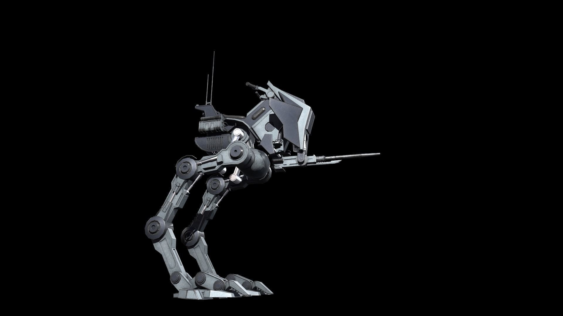 Sci fi Starwars Walker Low-poly 3D model_23