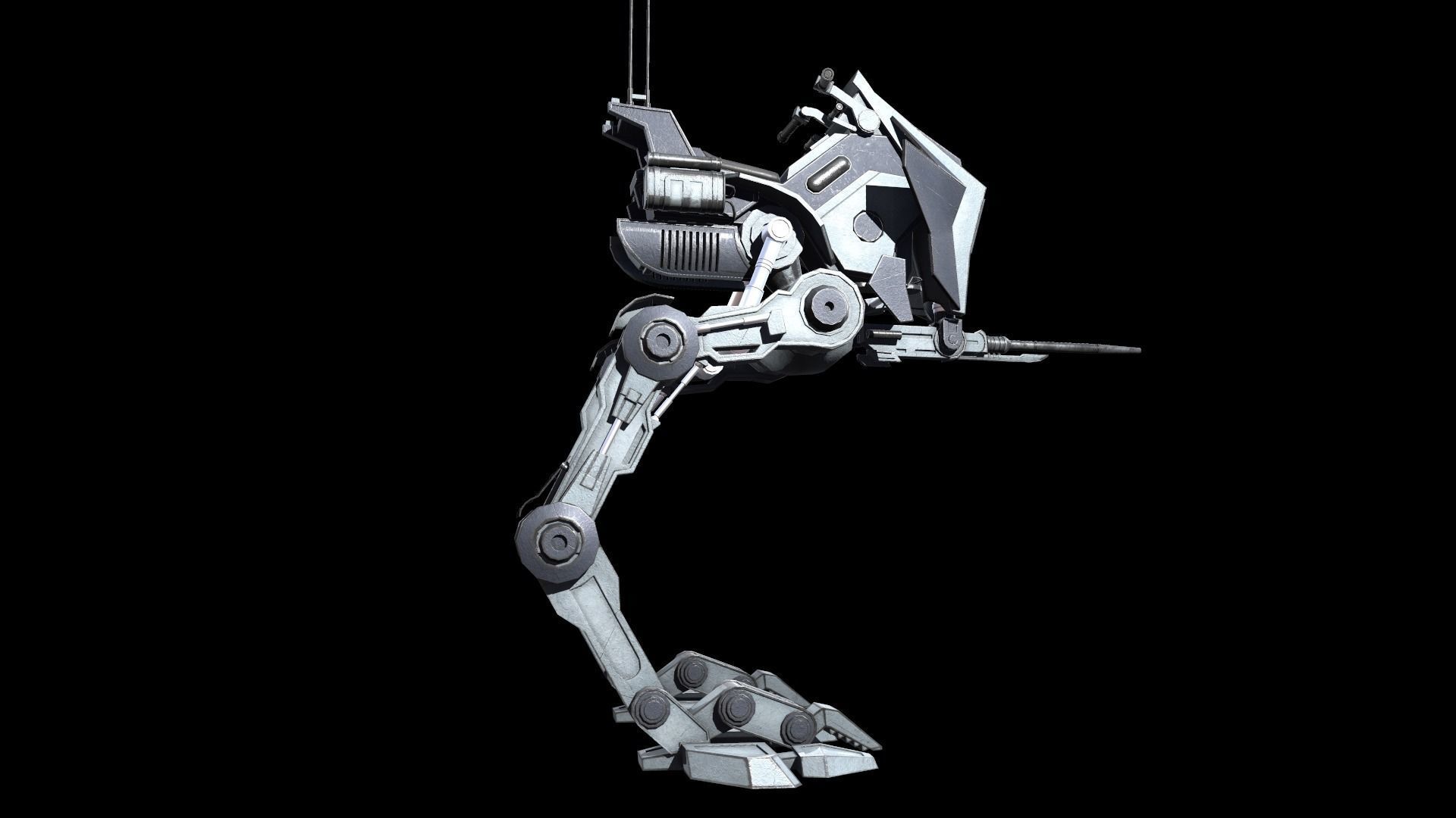 Sci fi Starwars Walker Low-poly 3D model_14
