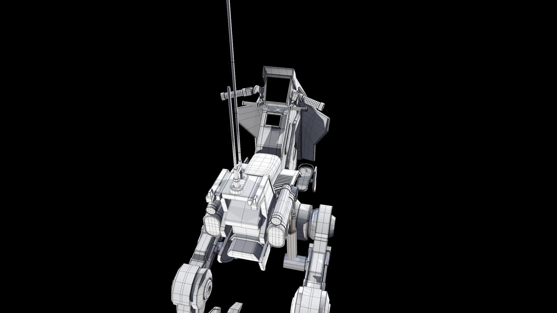 Sci fi Starwars Walker Low-poly 3D model_46