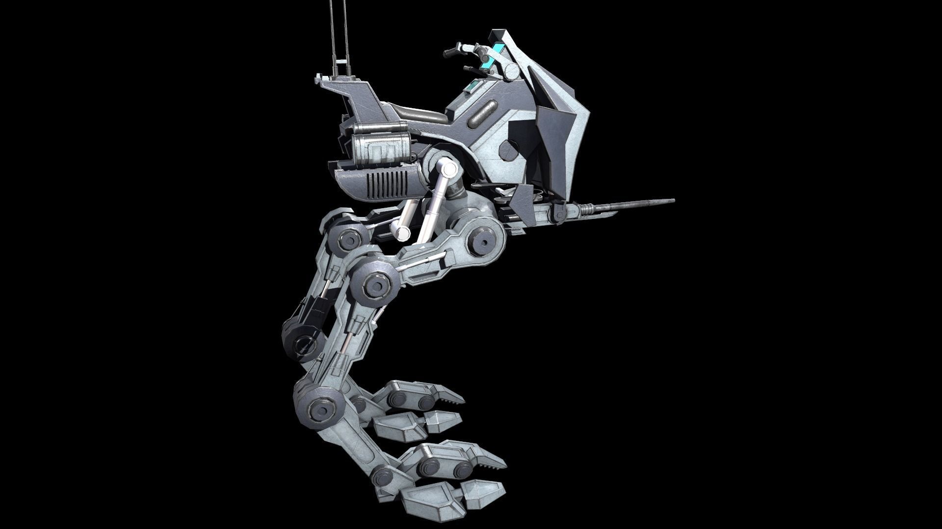 Sci fi Starwars Walker Low-poly 3D model_19