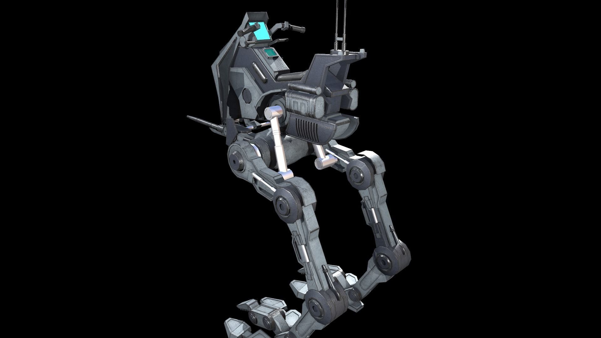 Sci fi Starwars Walker Low-poly 3D model_21