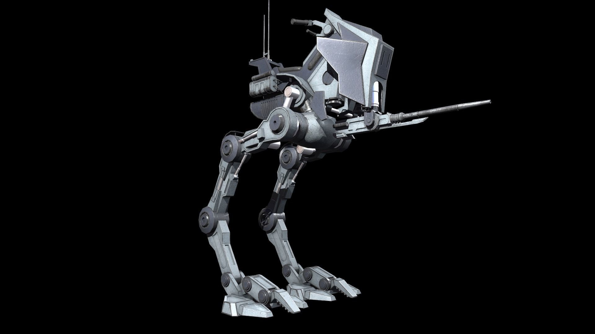 Sci fi Starwars Walker Low-poly 3D model_13