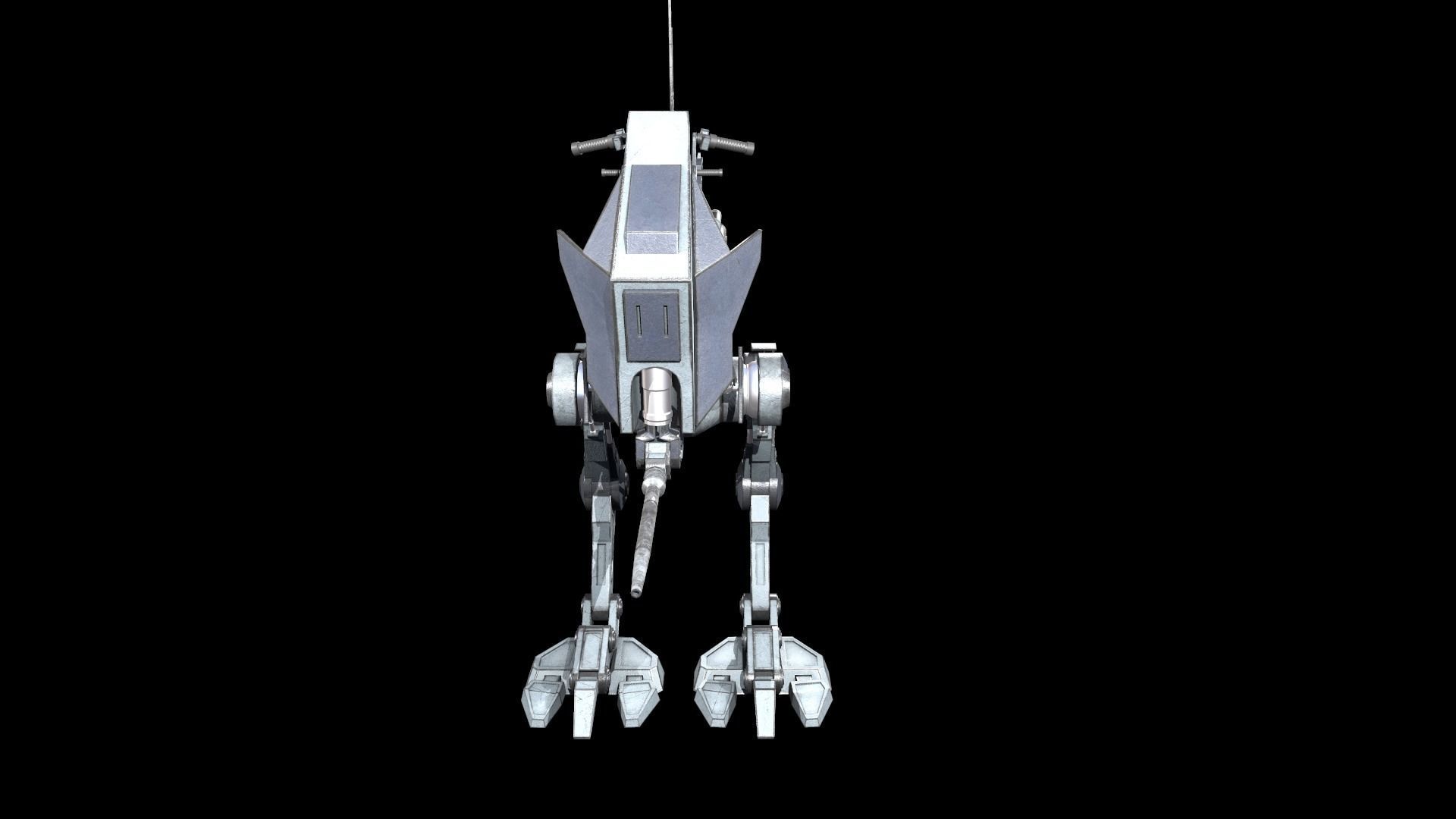 Sci fi Starwars Walker Low-poly 3D model_2