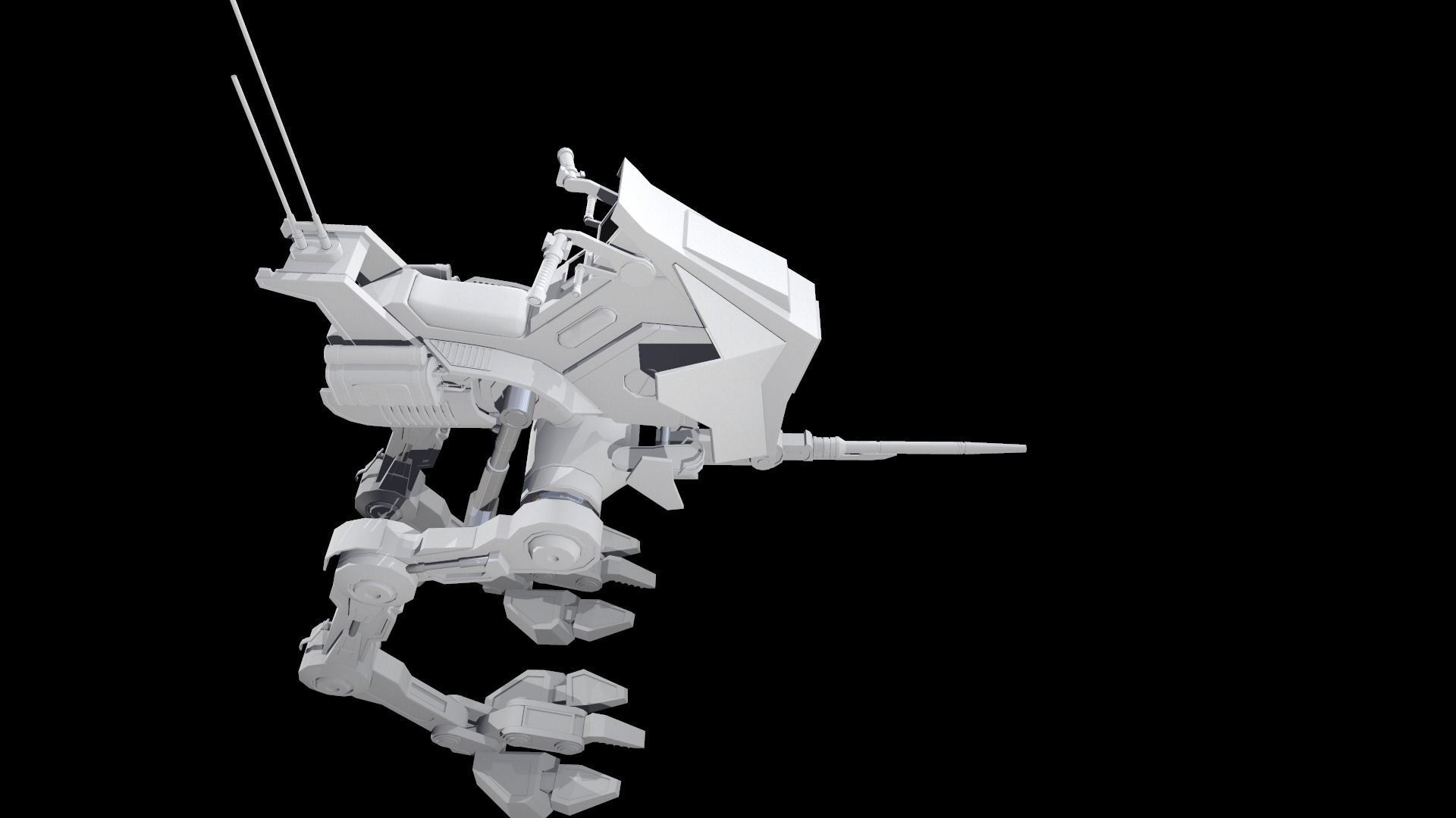 Sci fi Starwars Walker Low-poly 3D model_32