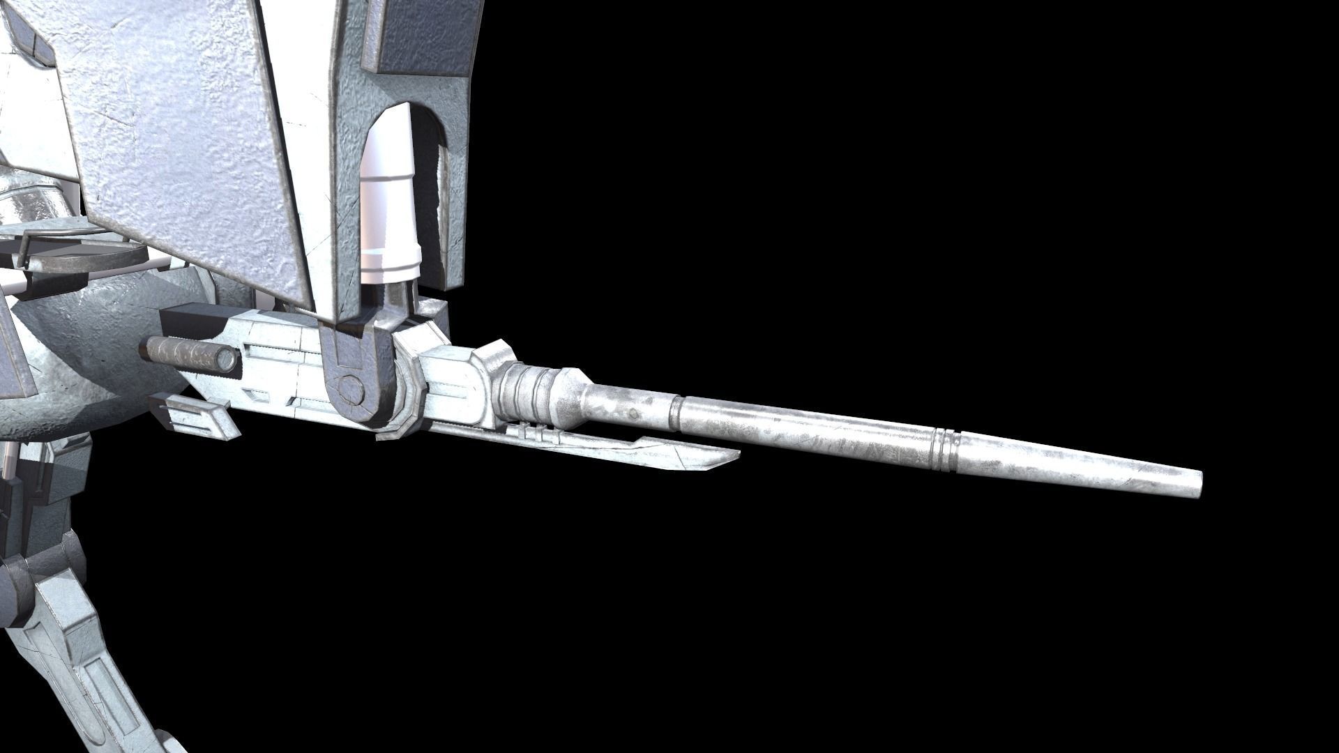 Sci fi Starwars Walker Low-poly 3D model_9