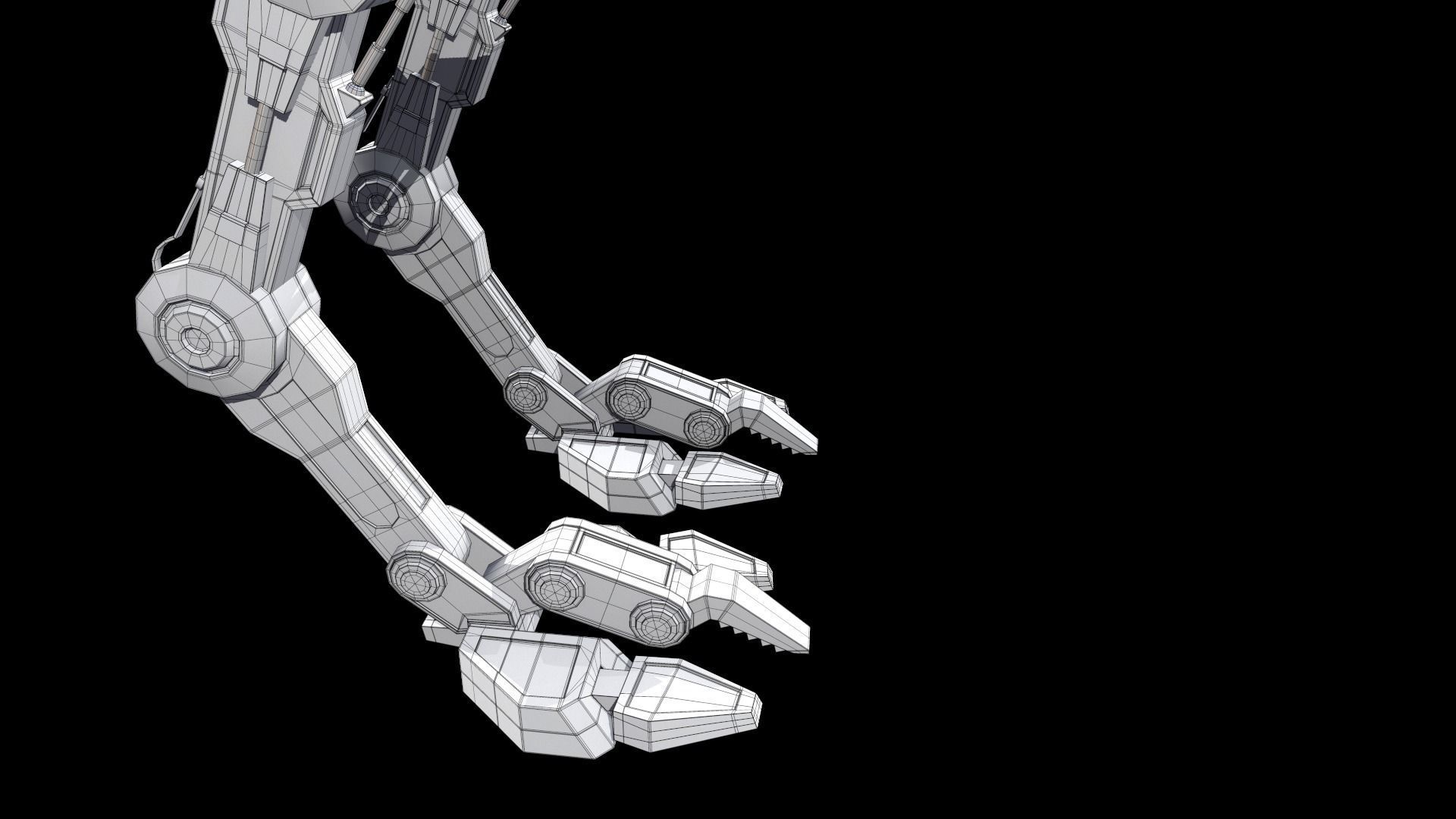 Sci fi Starwars Walker Low-poly 3D model_43