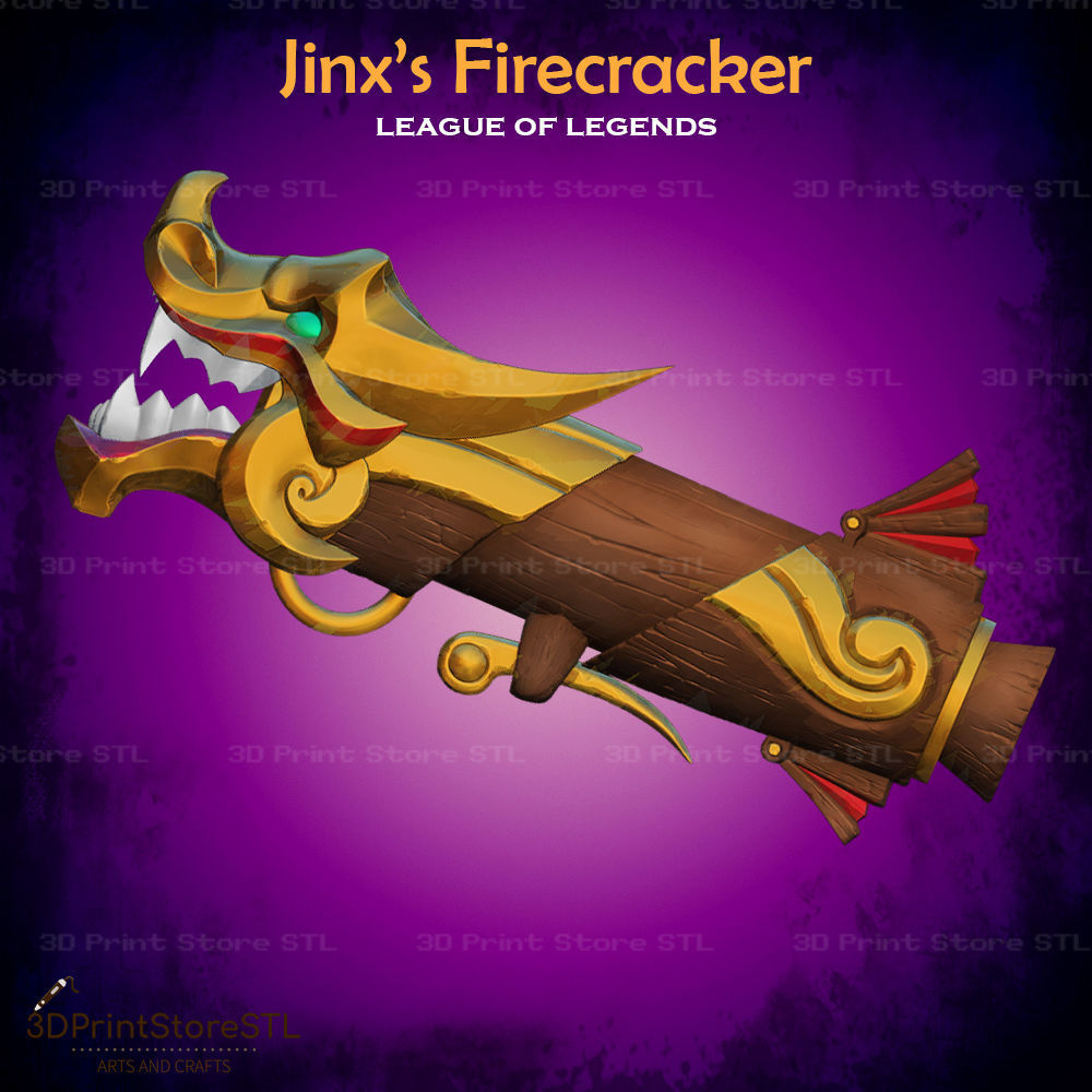 Fishbones Firecracker Cosplay League of Legends - STL File 3D print model_1