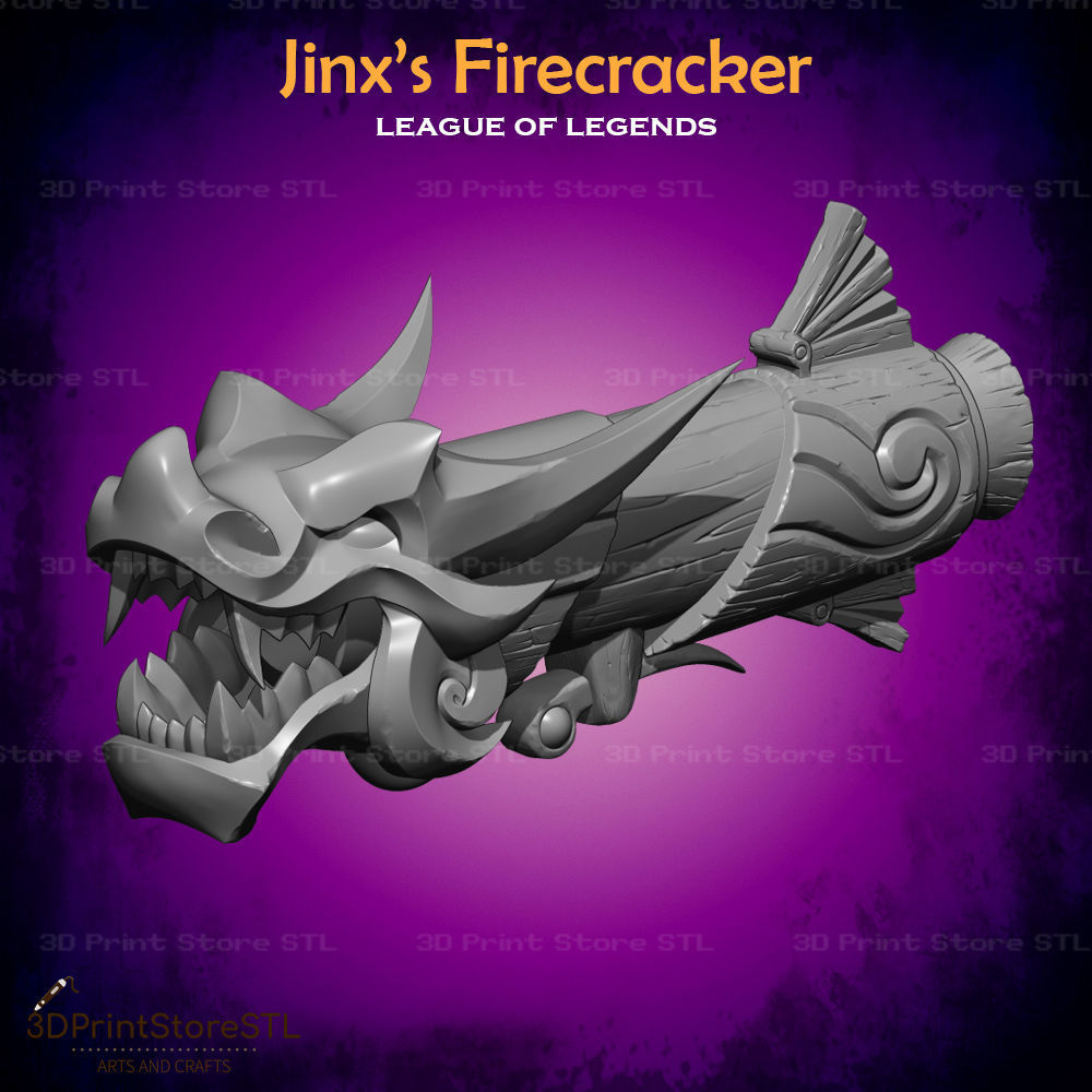 Fishbones Firecracker Cosplay League of Legends - STL File 3D print model_3