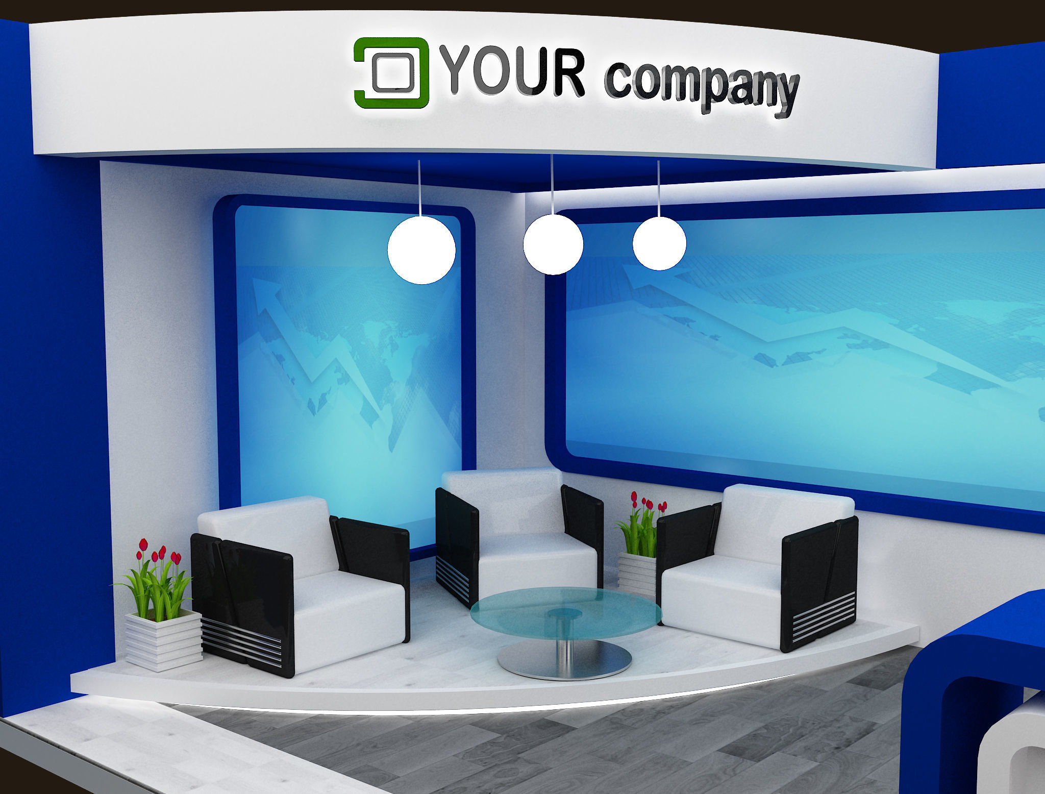 Booth Exhibition Stand a564a 3D model_16