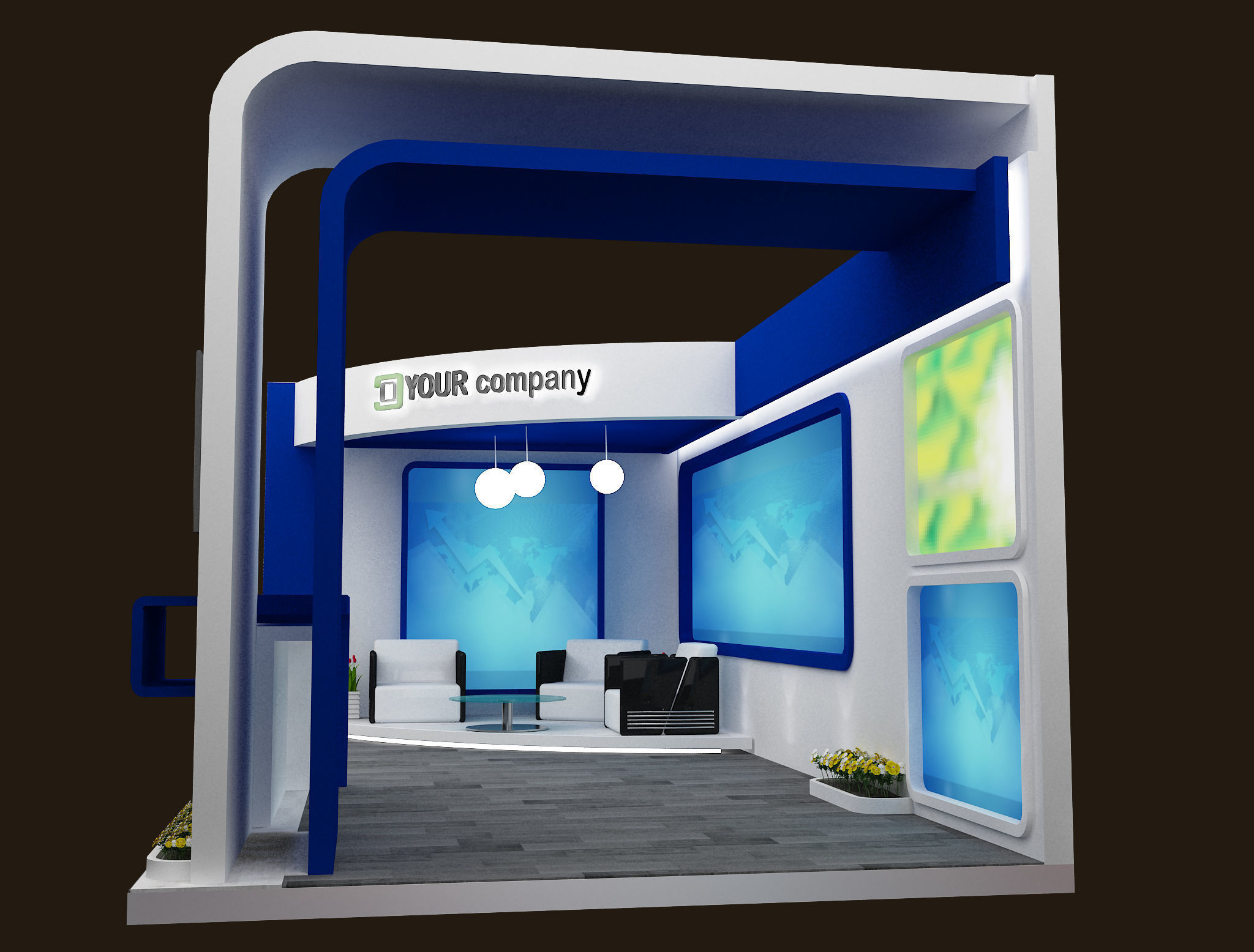 Booth Exhibition Stand a564a 3D model_12
