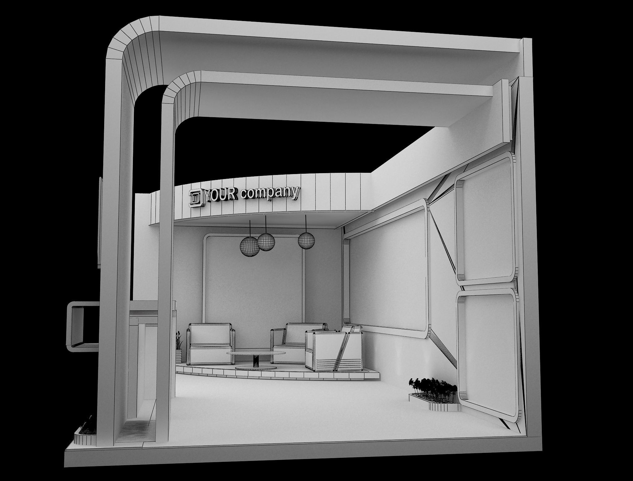 Booth Exhibition Stand a564a 3D model_13