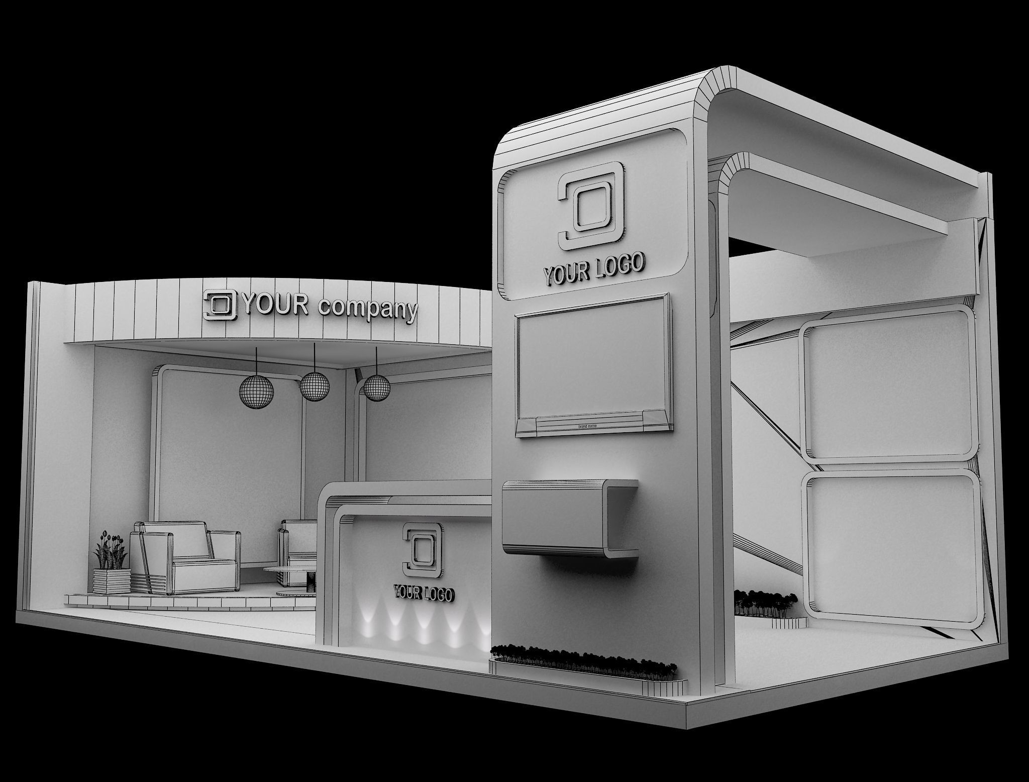 Booth Exhibition Stand a564a 3D model_5