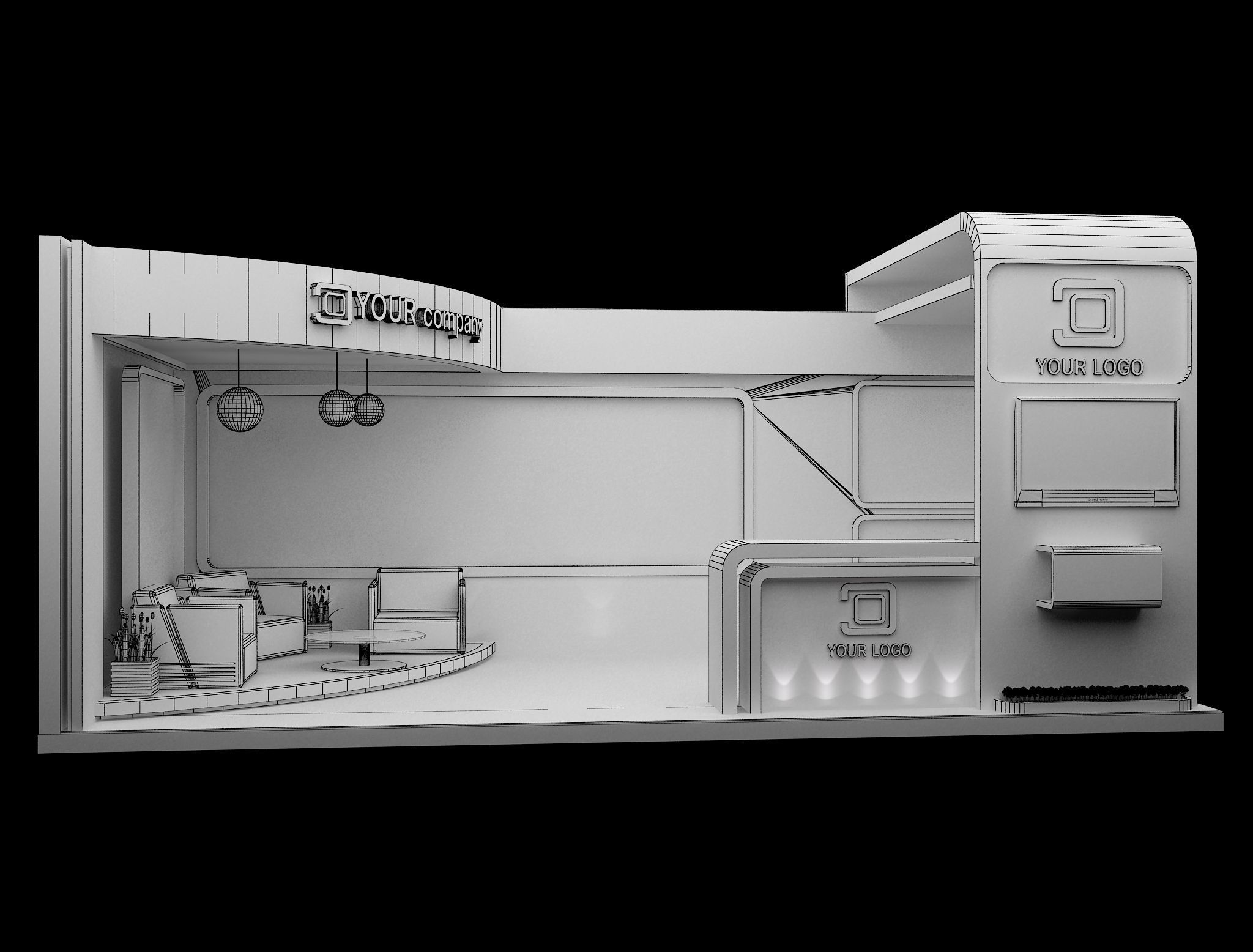 Booth Exhibition Stand a564a 3D model_3