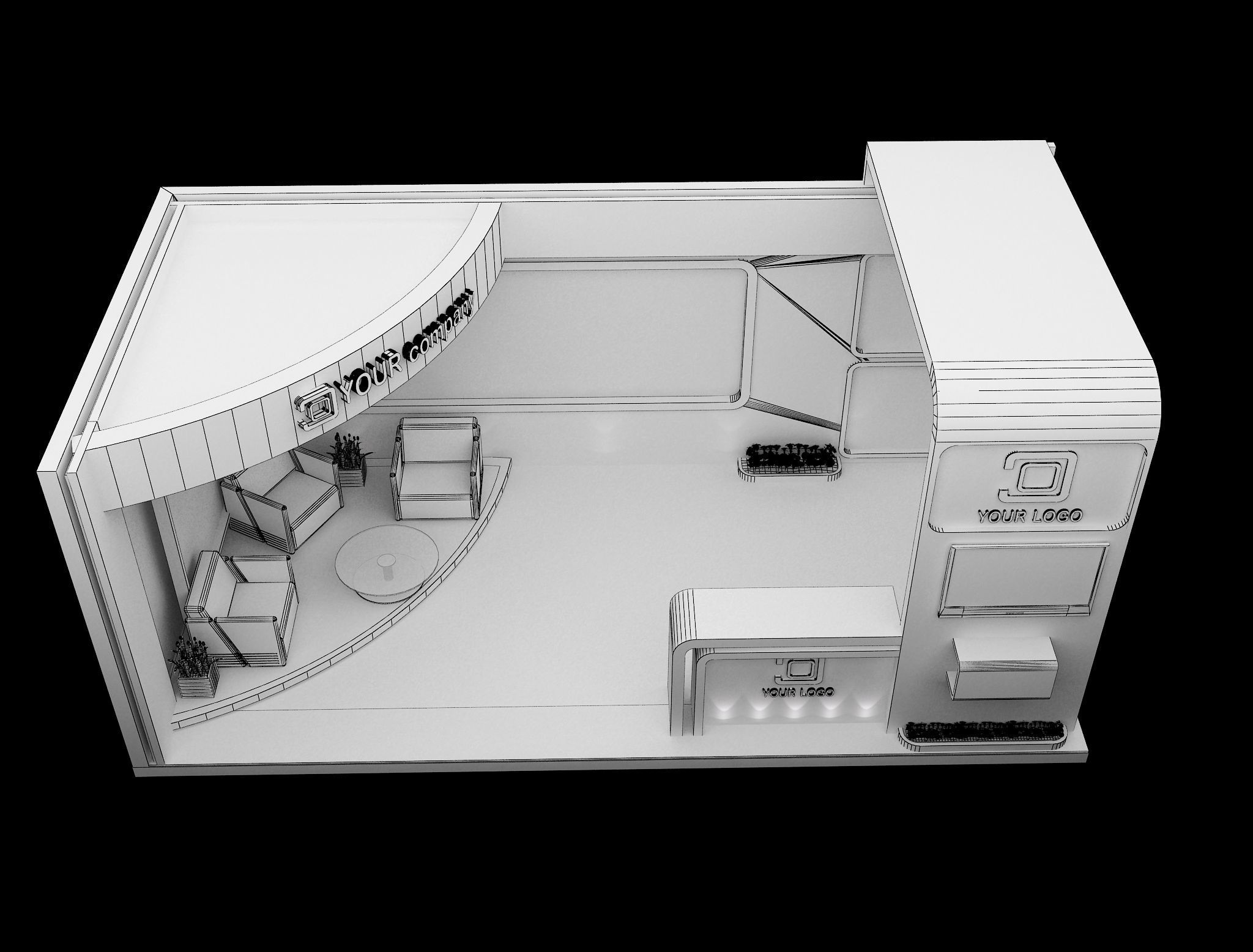 Booth Exhibition Stand a564a 3D model_11
