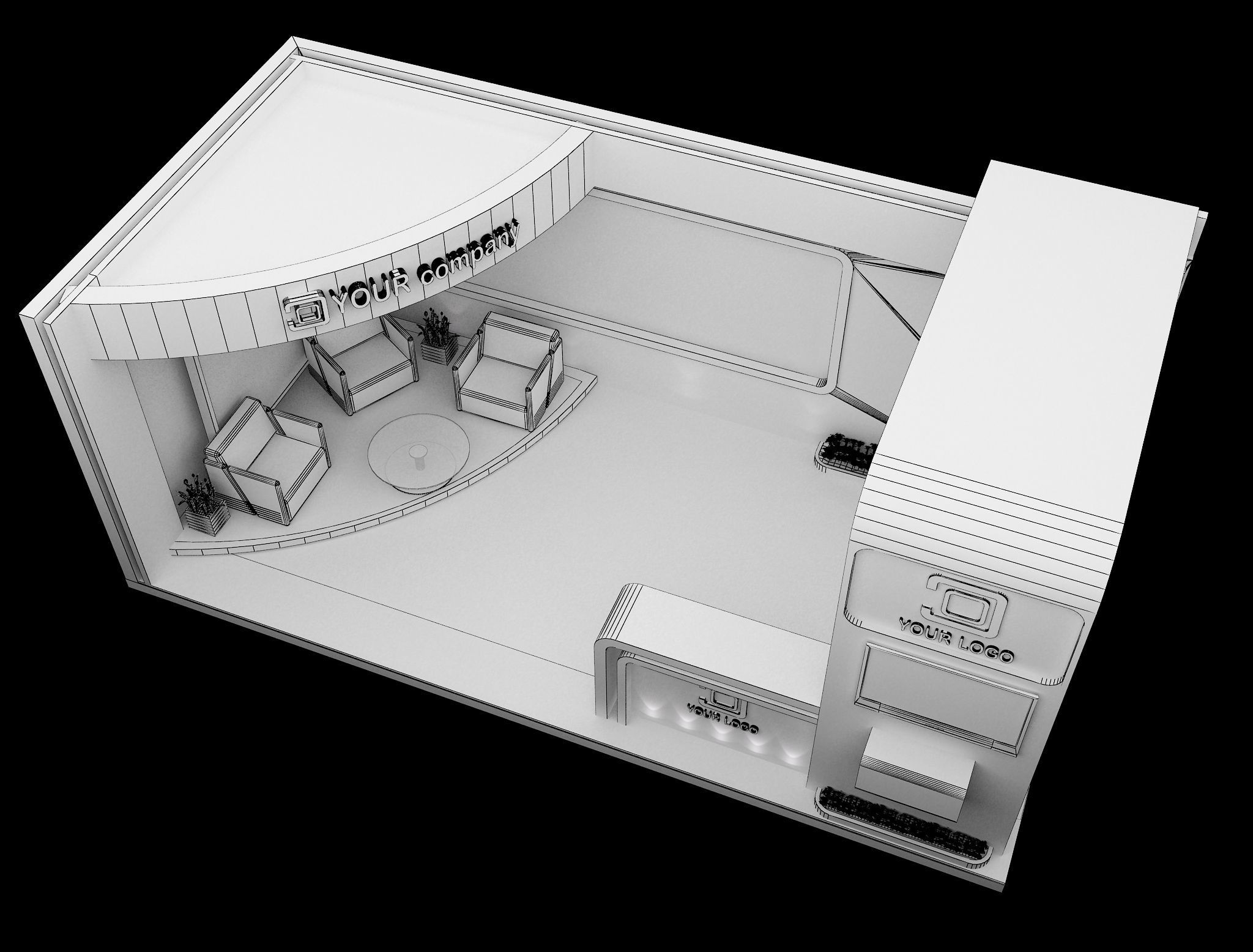 Booth Exhibition Stand a564a 3D model_9