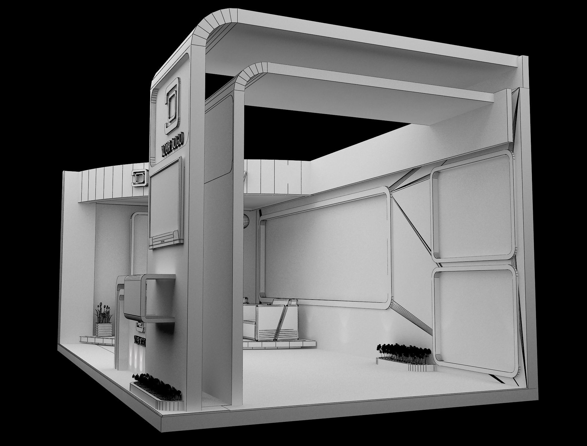 Booth Exhibition Stand a564a 3D model_7