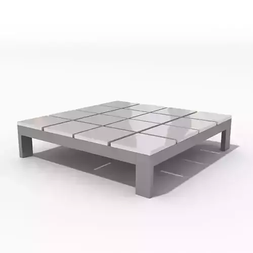 Silver Greyish Square Table