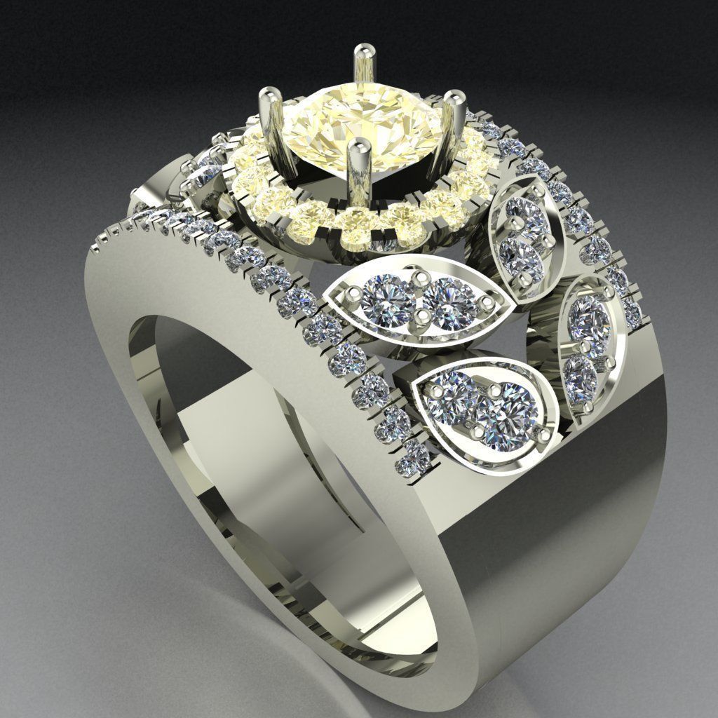 Round Halo Ring 3D print model_2