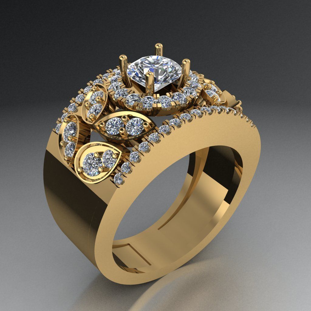 Round Halo Ring 3D print model_1