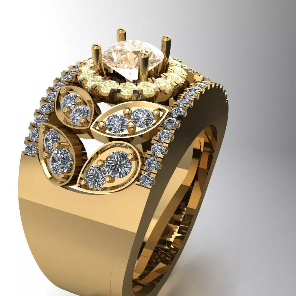 Round Halo Ring 3D print model_0