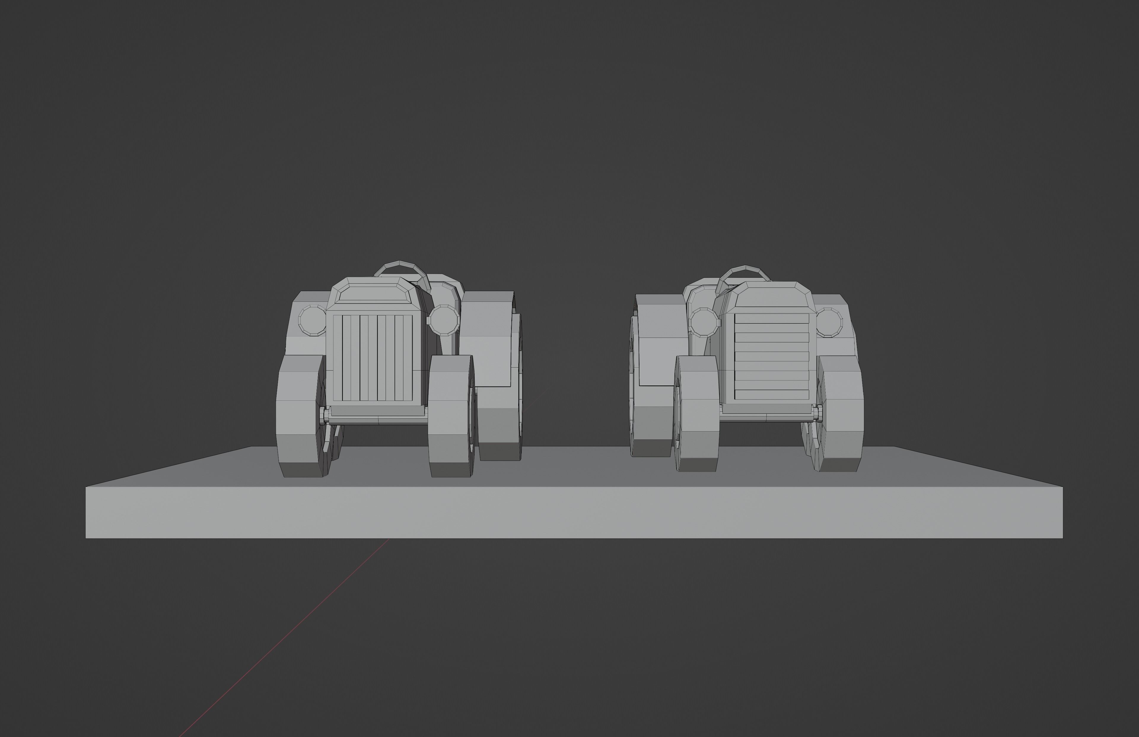 set of low-poly houses and other constructions Low-poly 3D model_33