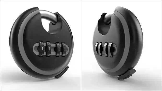 Padlock M1 Low-poly 3D model