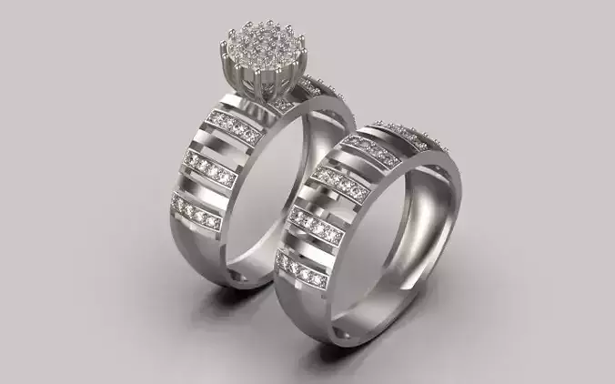 engagement Solitaire ring silver gold