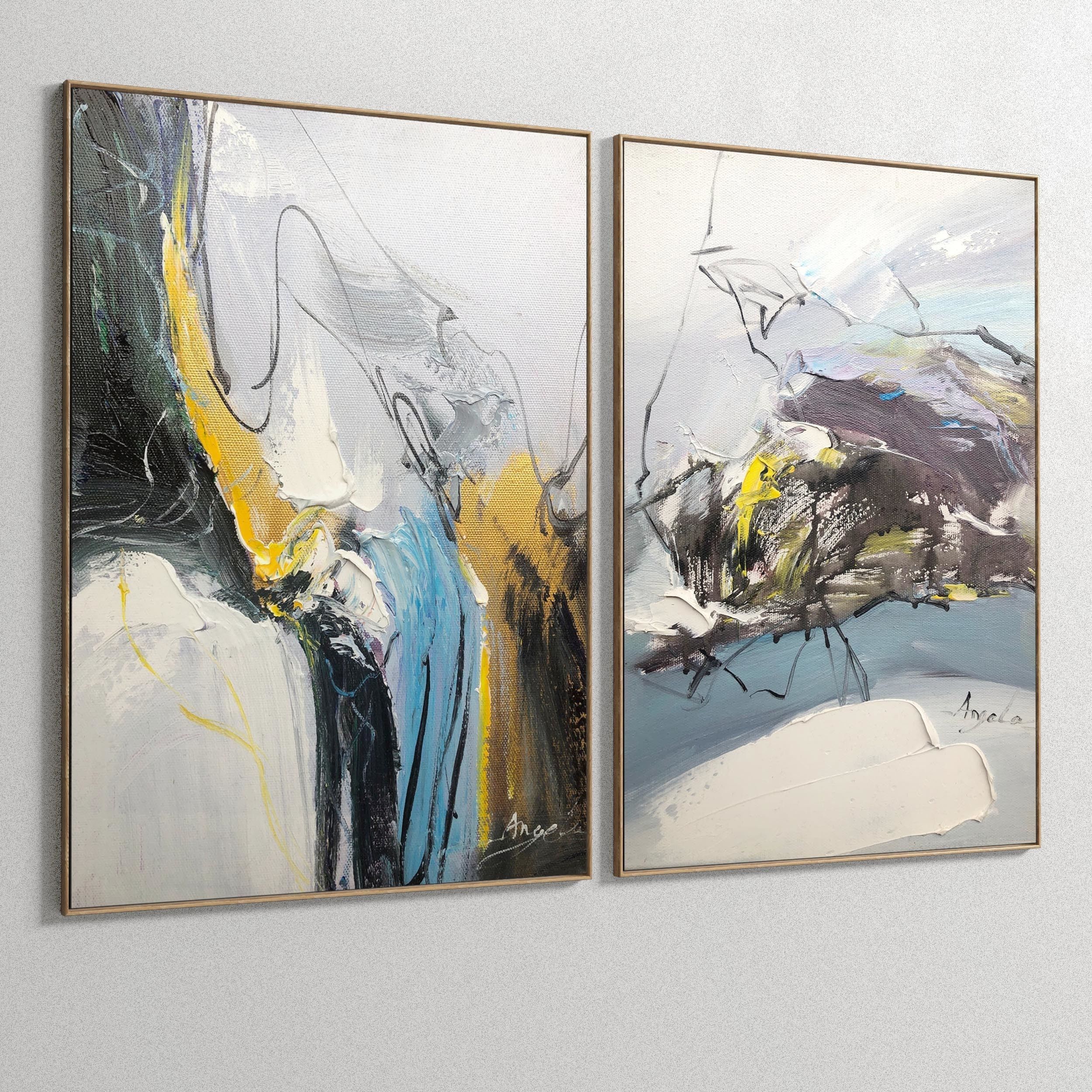 Plaster Two Photo Frame E-44 Low-poly 3D model_4