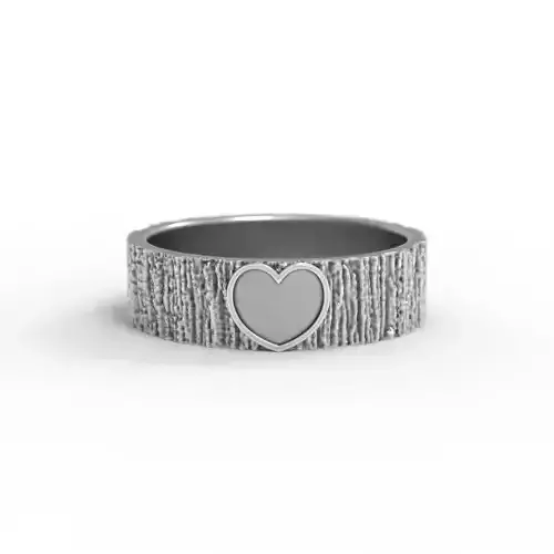 Ring Heart texture of tree bark 3D print model