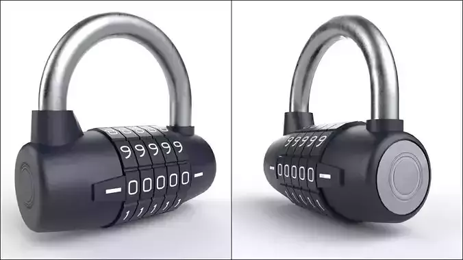 Padlock M3 Low-poly 3D model