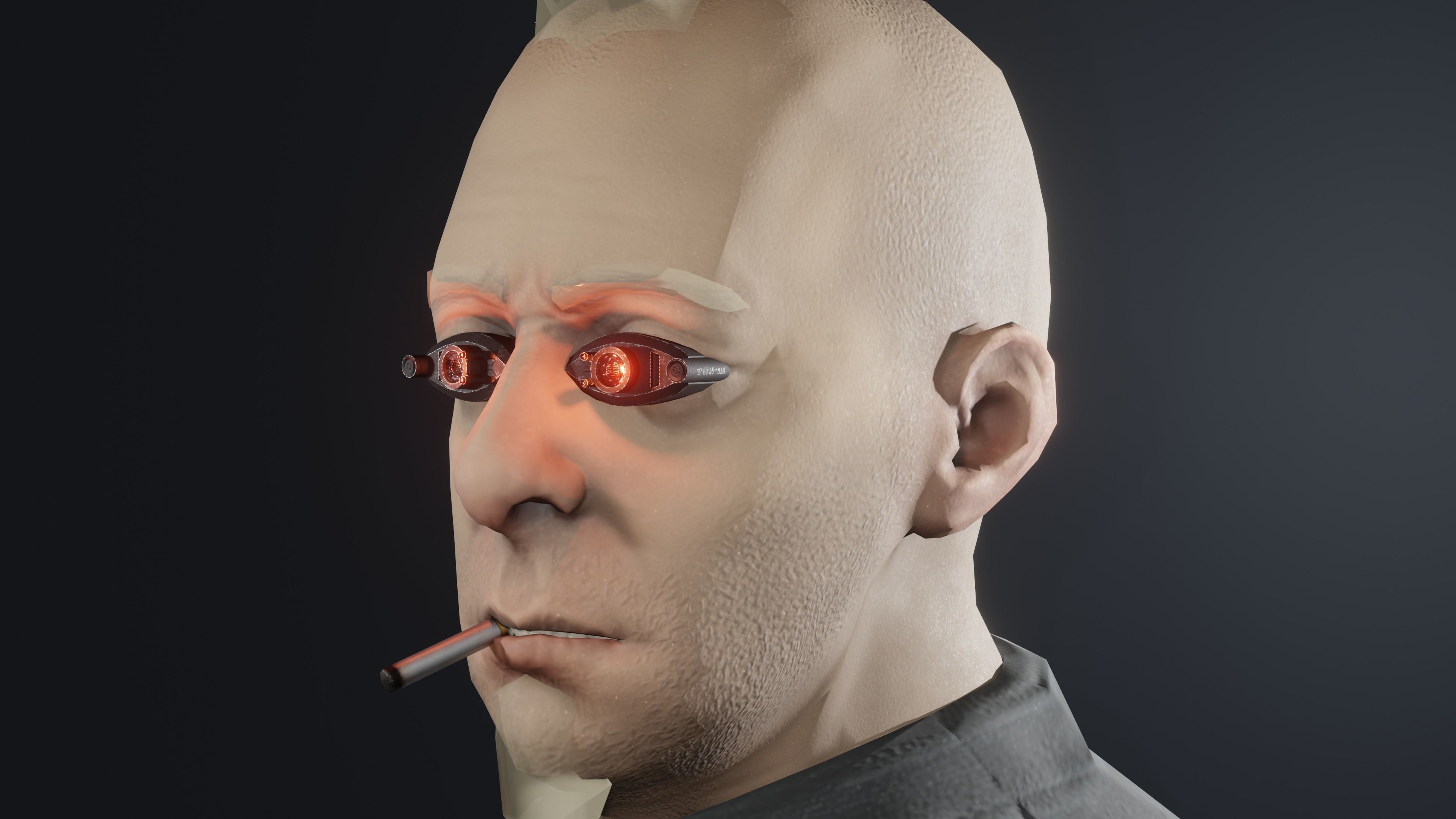 Prosthetic eye 3 Low-poly 3D model_2