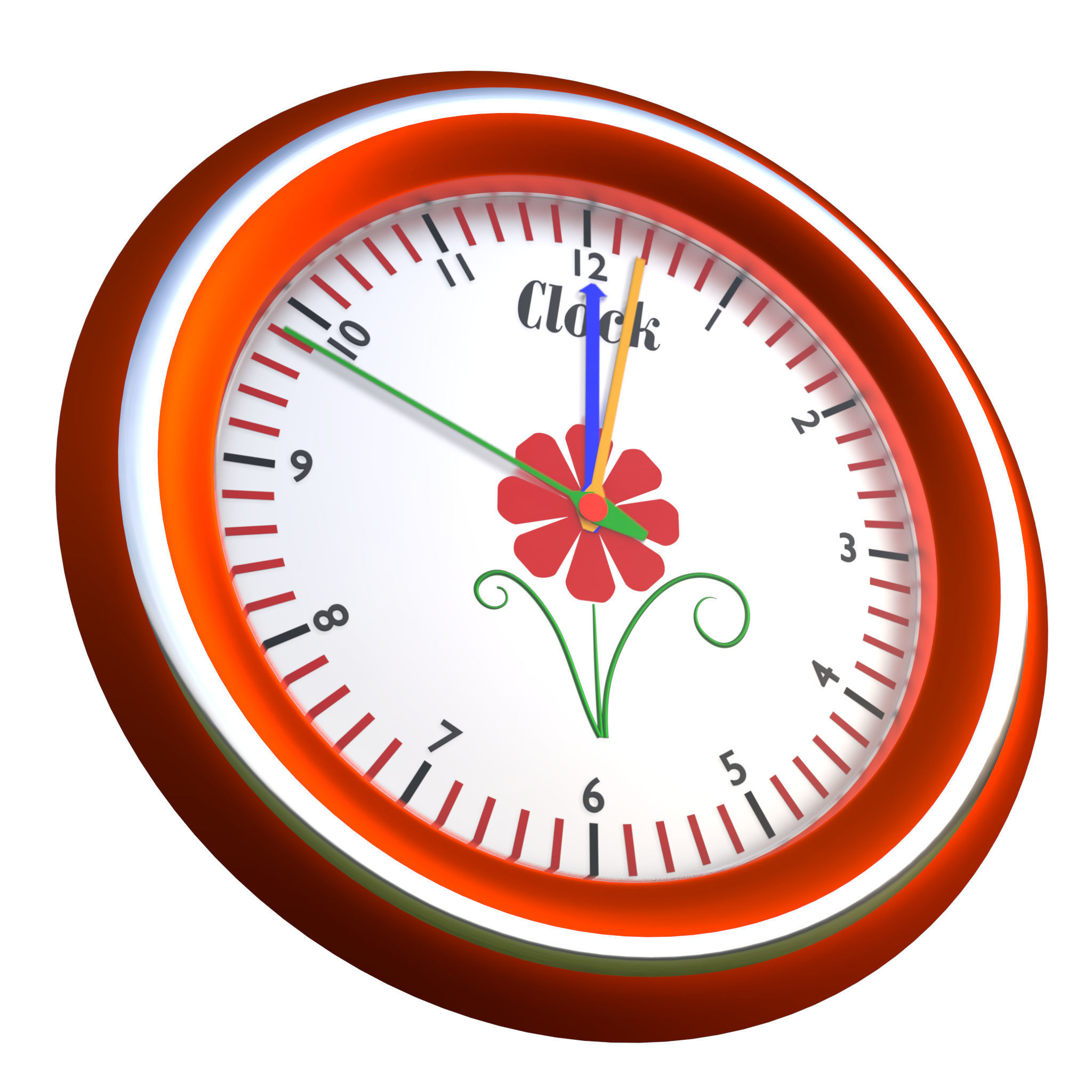 Animated clock for blender 3D model_2