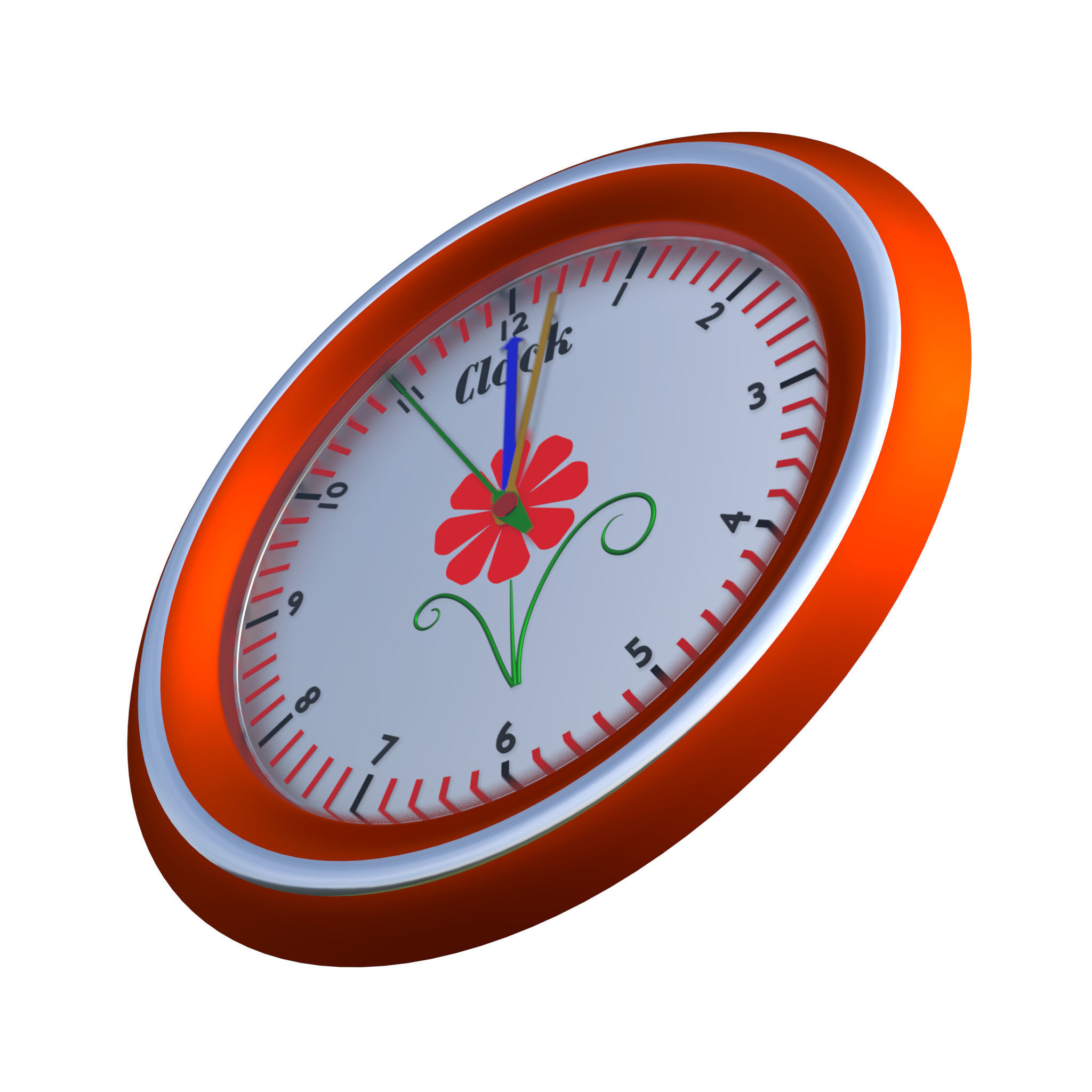 Animated clock for blender 3D model_8