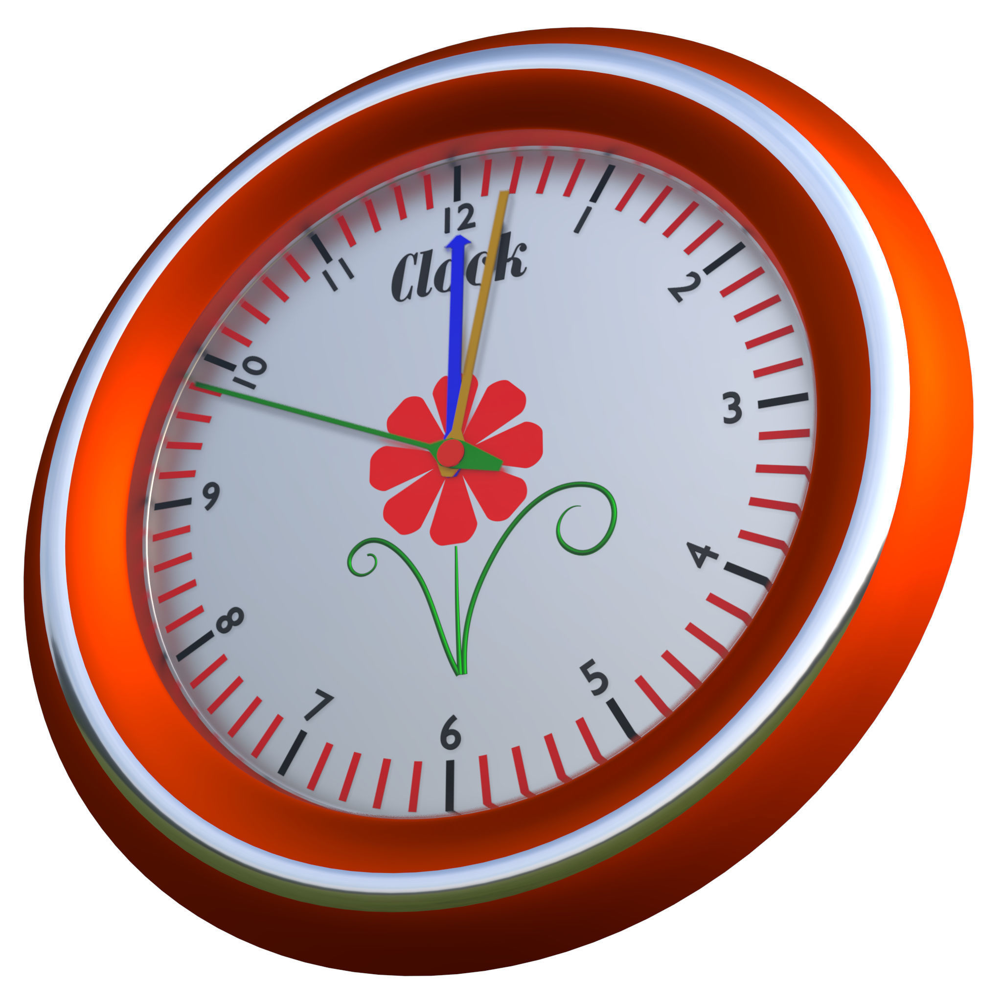 Animated clock for blender 3D model_4