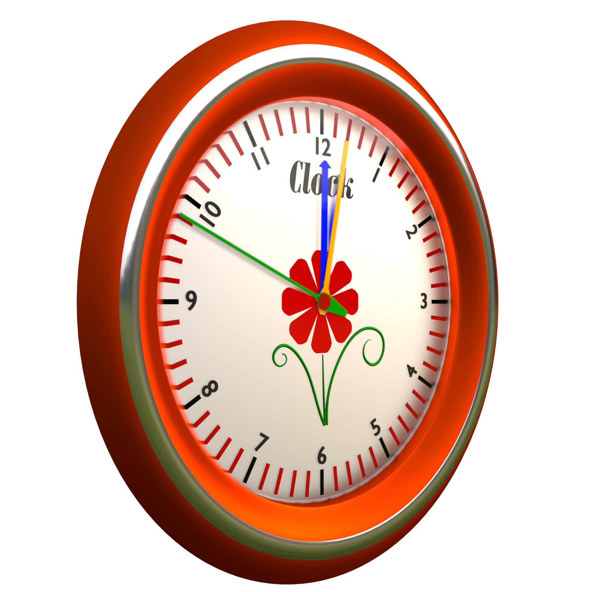 Animated clock for blender 3D model_5