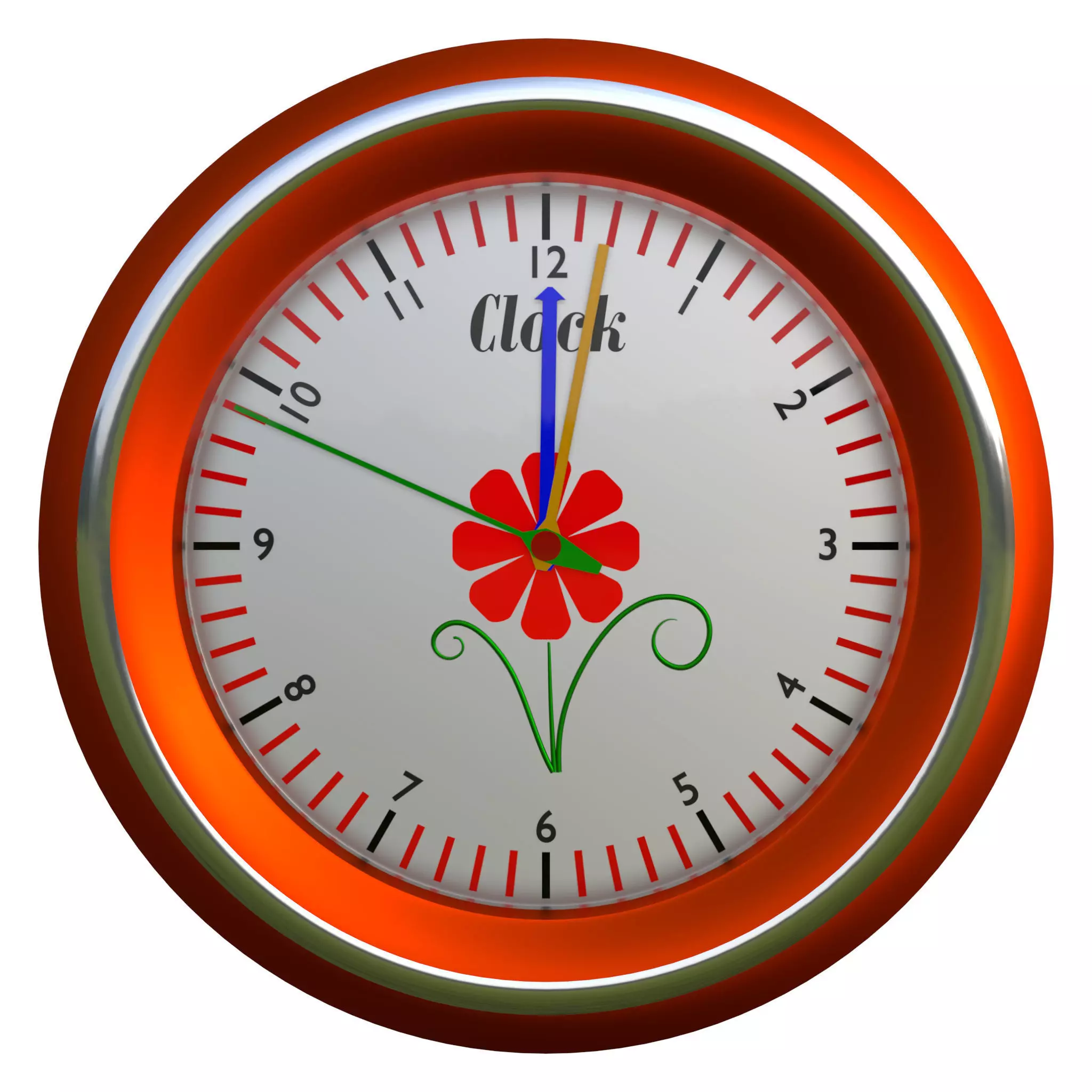 Animated clock for blender 3D model_0