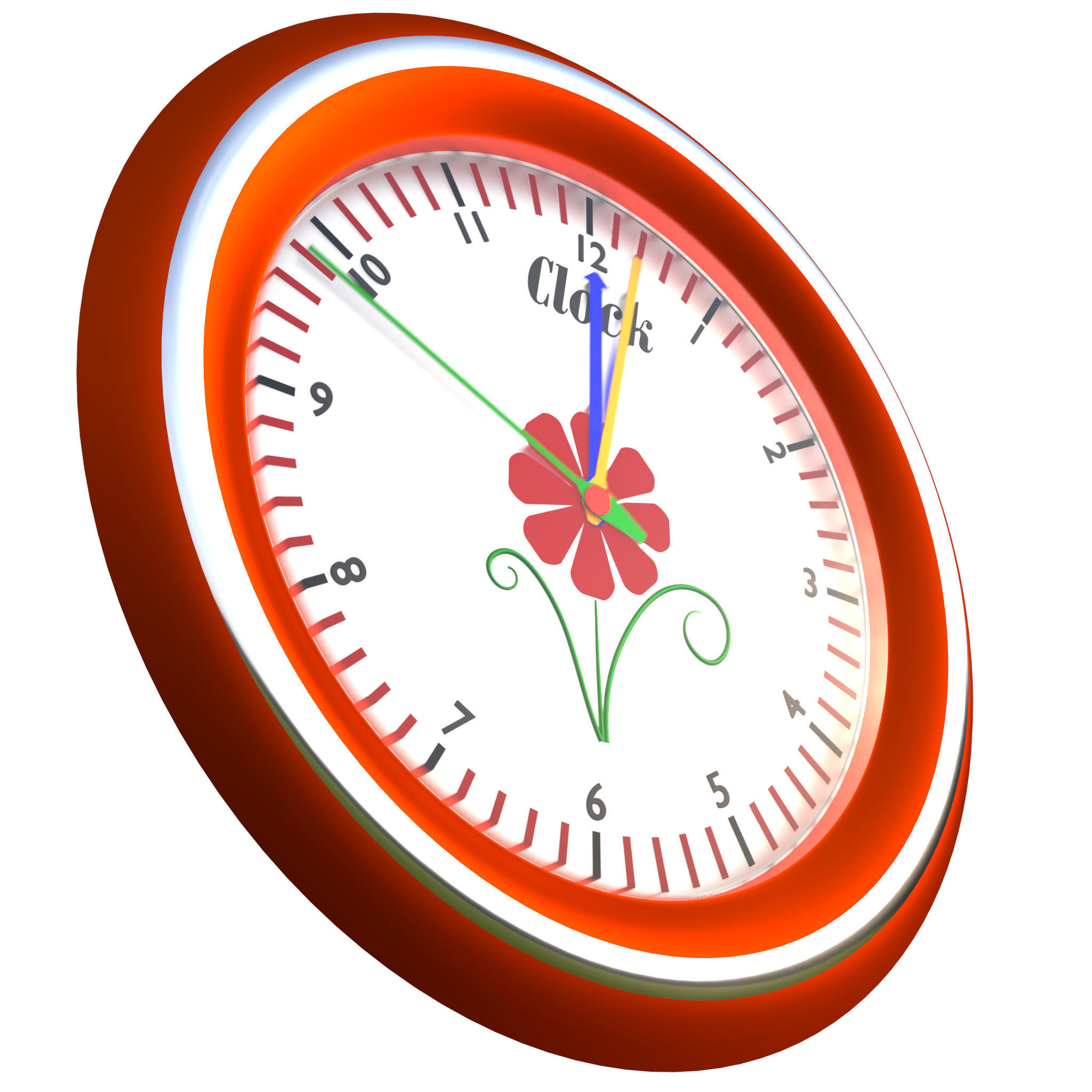 Animated clock for blender 3D model_6