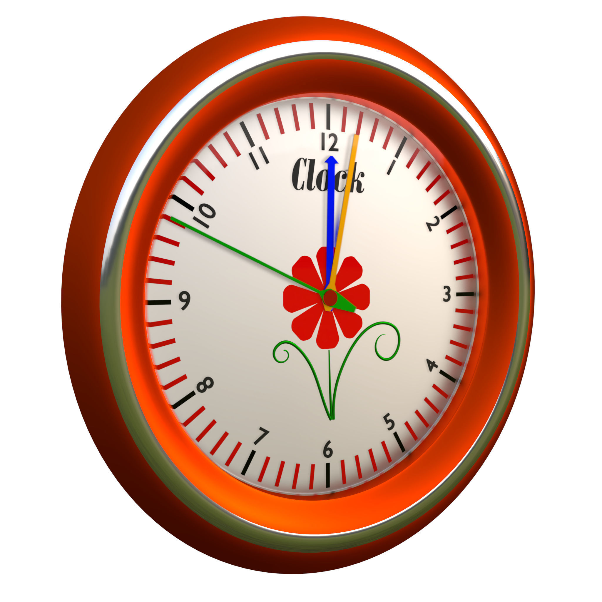 Animated clock for blender 3D model_3