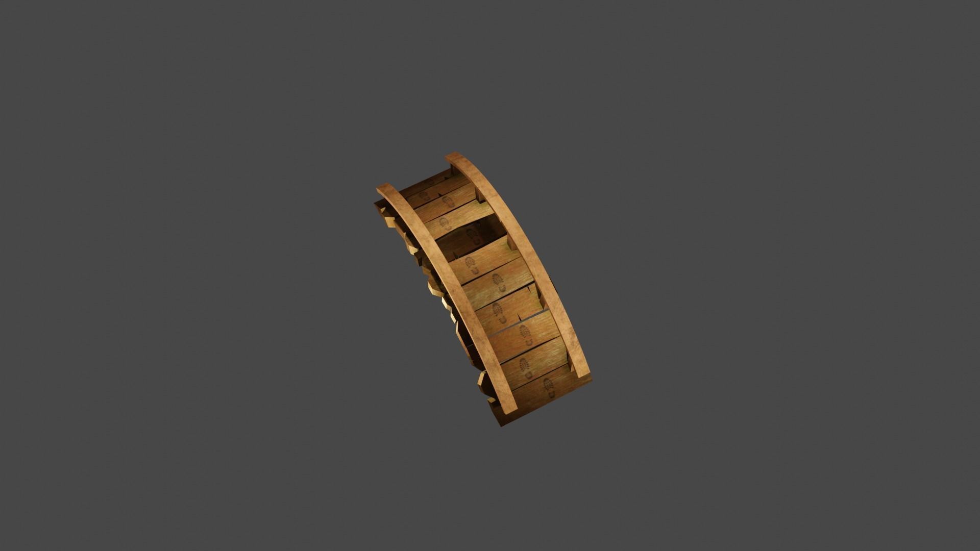 Bridge wooden ladder Low-poly 3D model_2