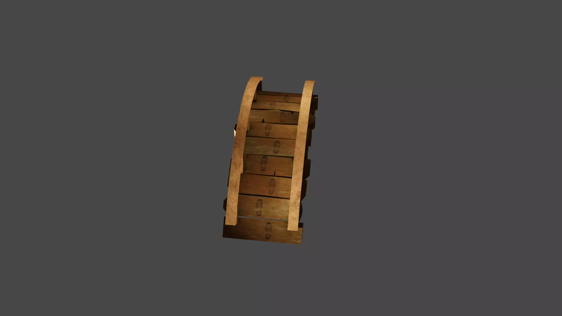 Bridge wooden ladder Low-poly 3D model_0